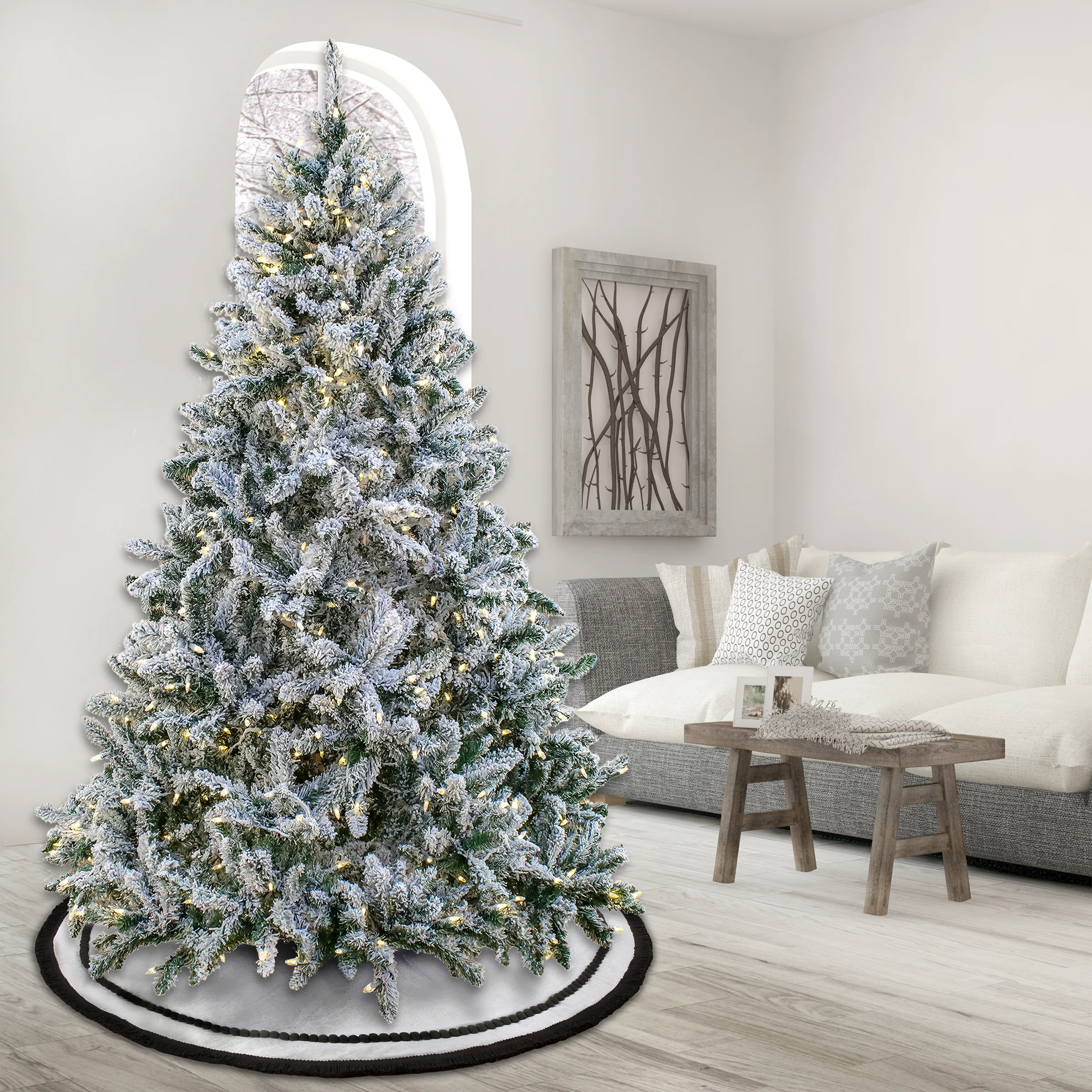 7.5 ft. Pre-Lit Snowy Hudson Tree with PowerConnect Warm White LED Lights - Image 2