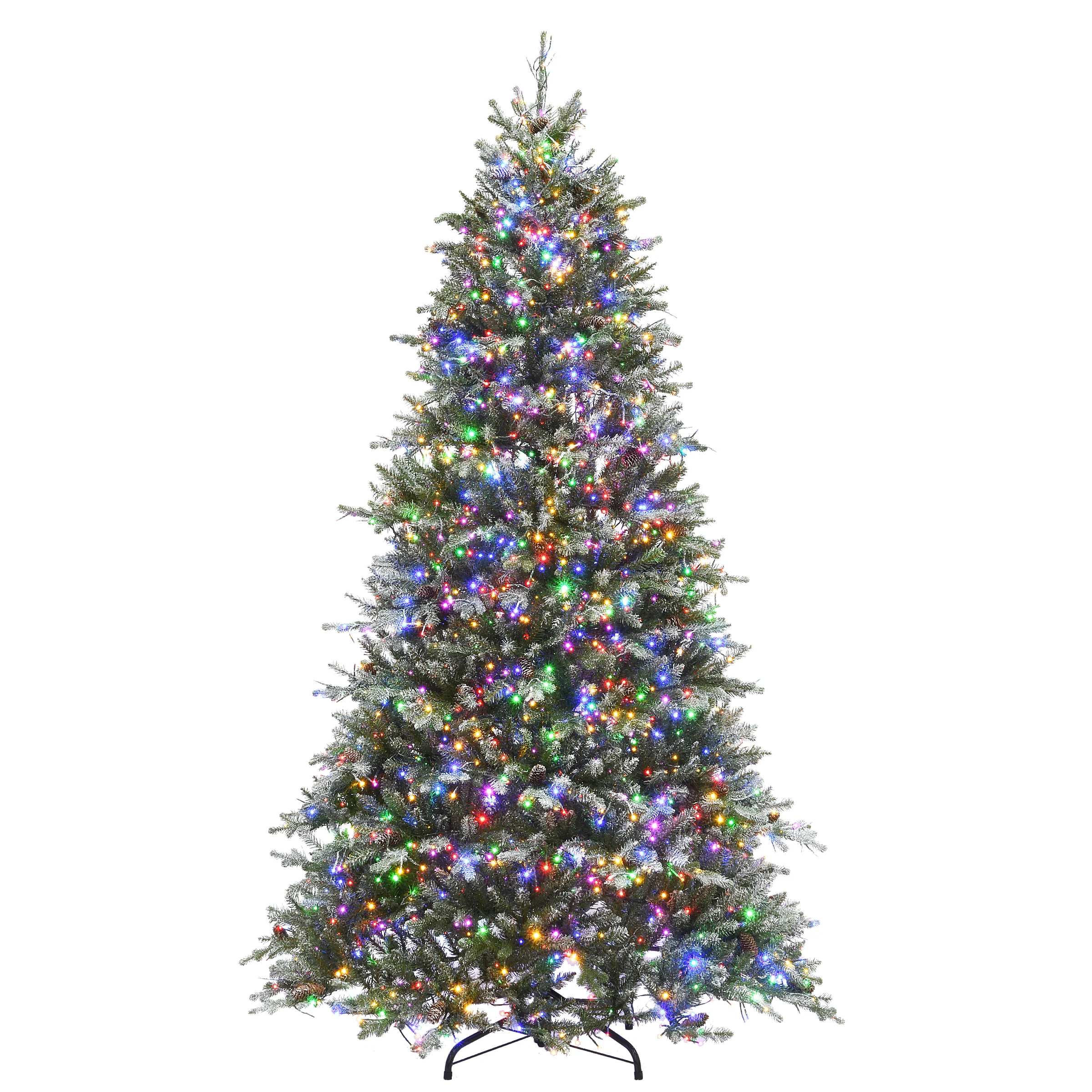 7.5 ft. Pre-Lit Snowy Morgan Spruce Tree with Dual Color LED Cosmic Lights - Image 3