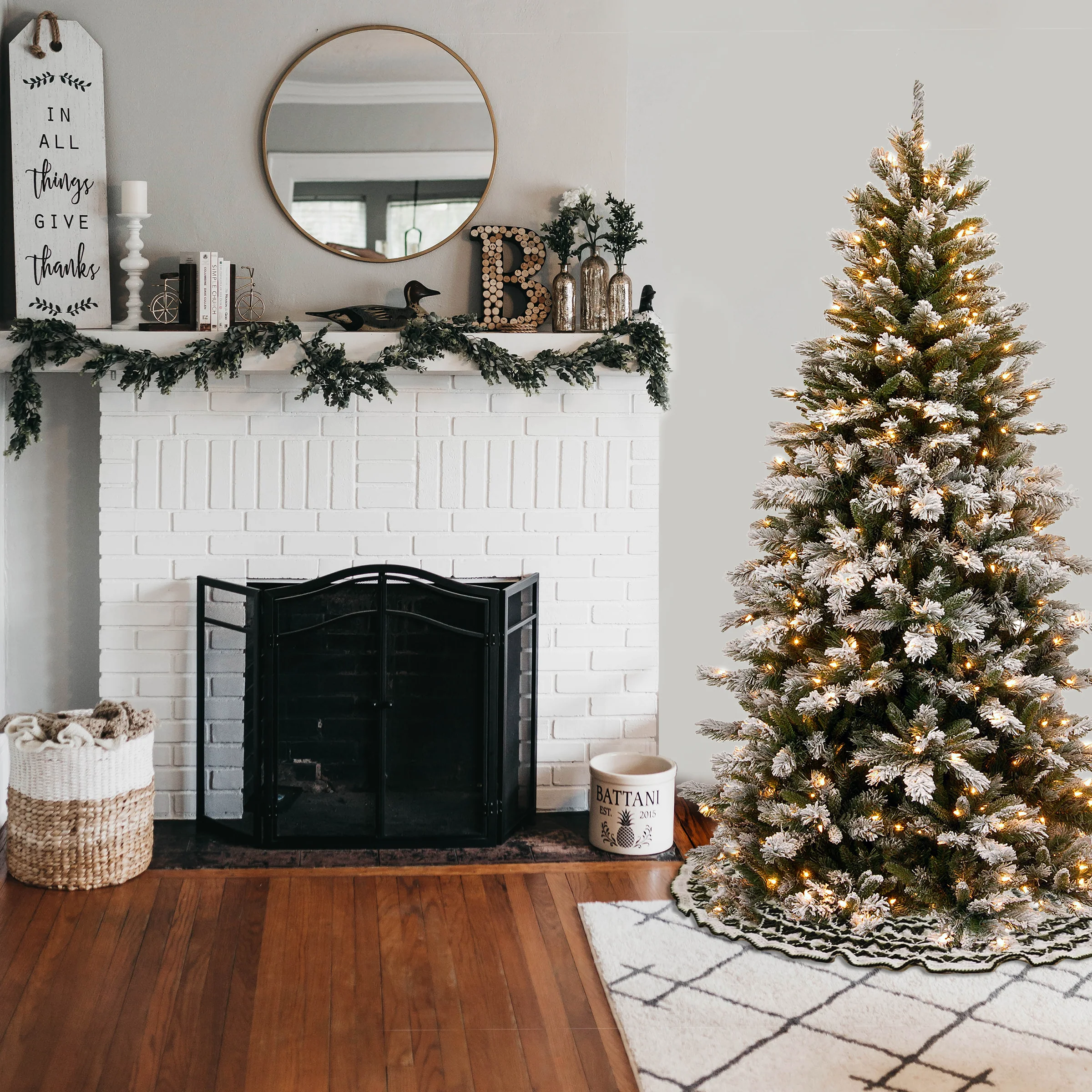 7.5 ft. Pre-Lit Snowy Mountain Pine Slim Tree with Clear Lights, Plug-In - Image 7