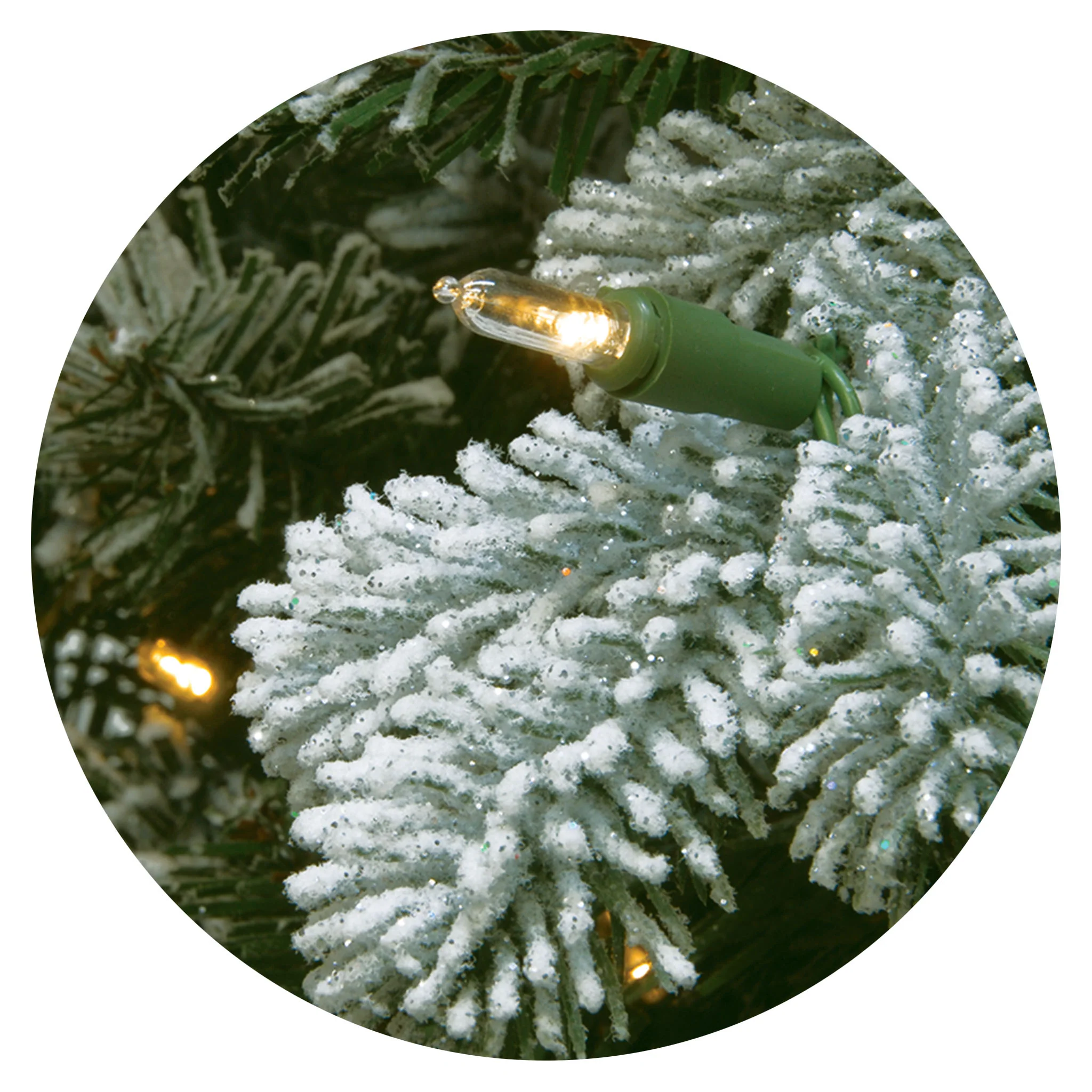 7.5 ft. Pre-Lit Snowy Sheffield Spruce Tree with PowerConnect Warm White LED Lights - Image 3