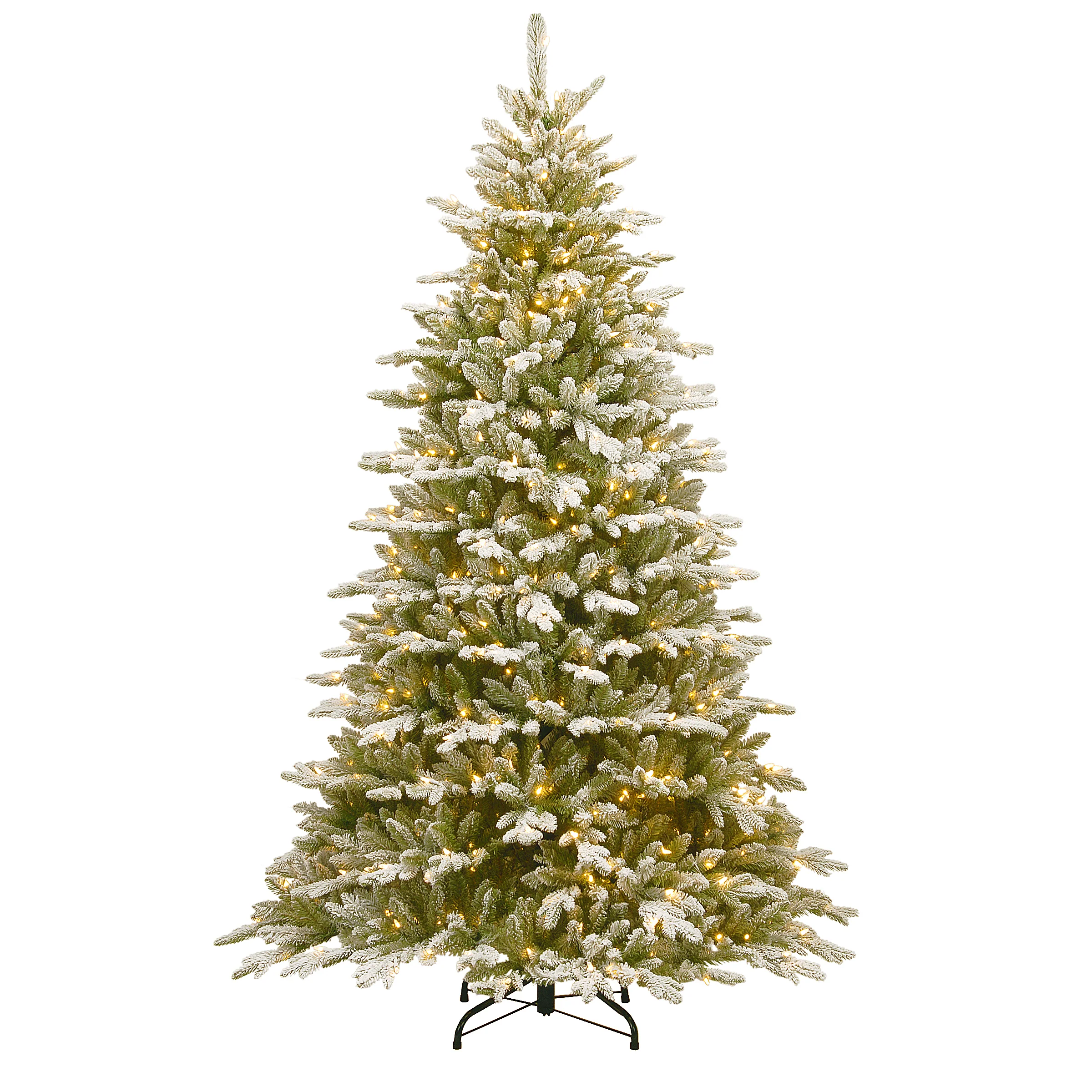 7.5 ft. Pre-Lit Snowy Sierra Spruce Tree with Clear Lights