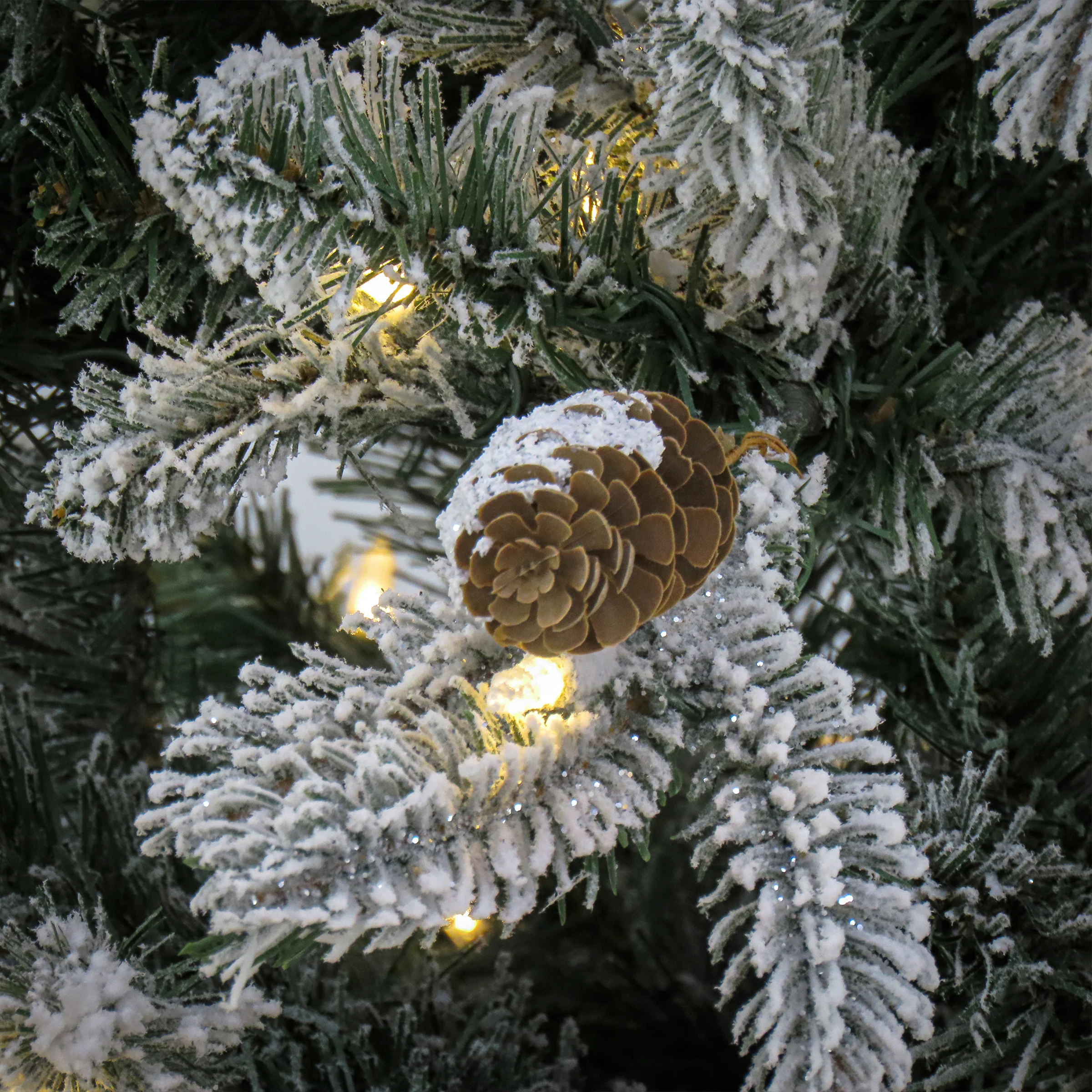 7.5 ft. Pre-Lit Snowy Vintin Fir Tree with LED Lights, Plug-In - Image 3