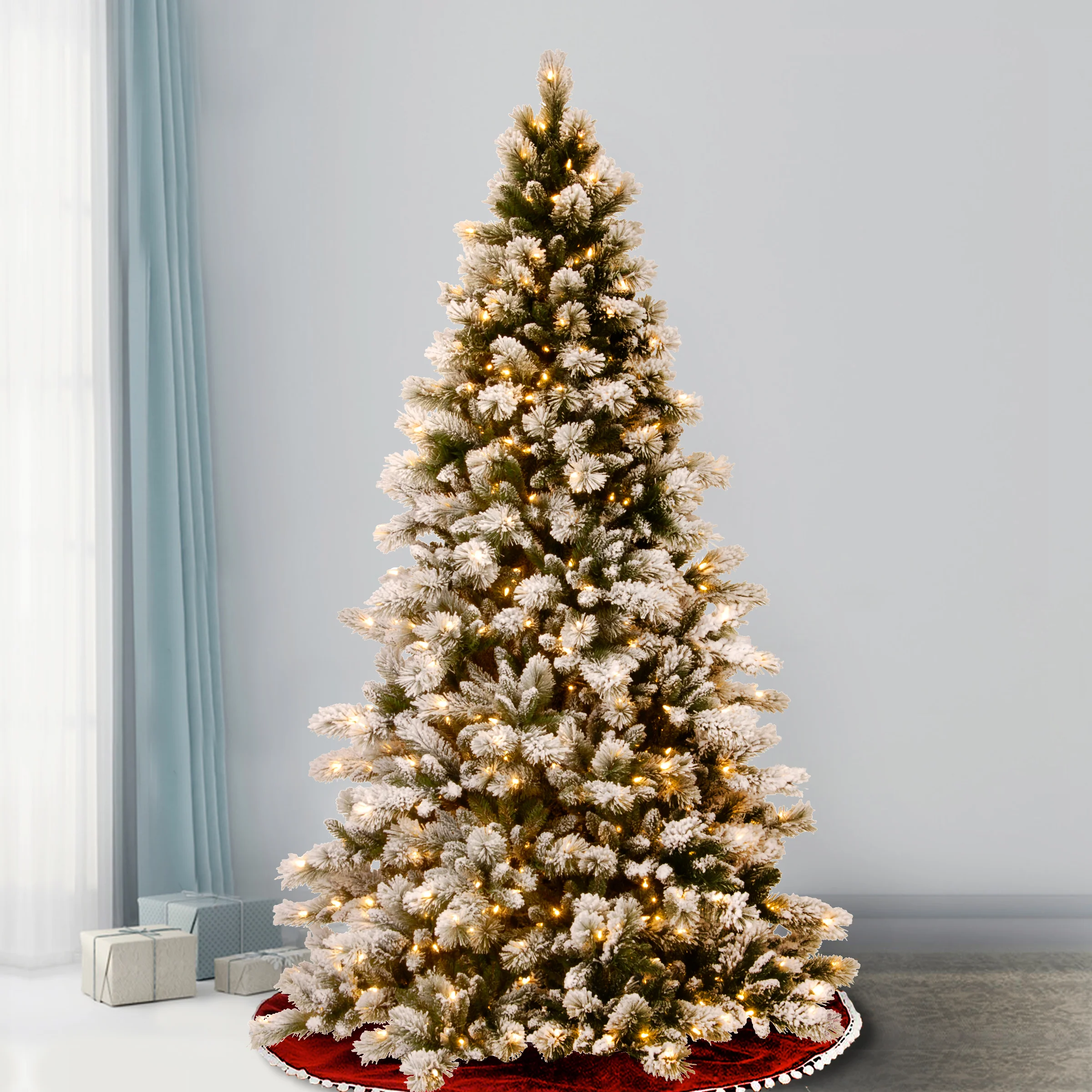 7.5 ft. Pre-Lit Snowy Westwood Pine Full Tree with Clear Lights, Plug-In - Image 3