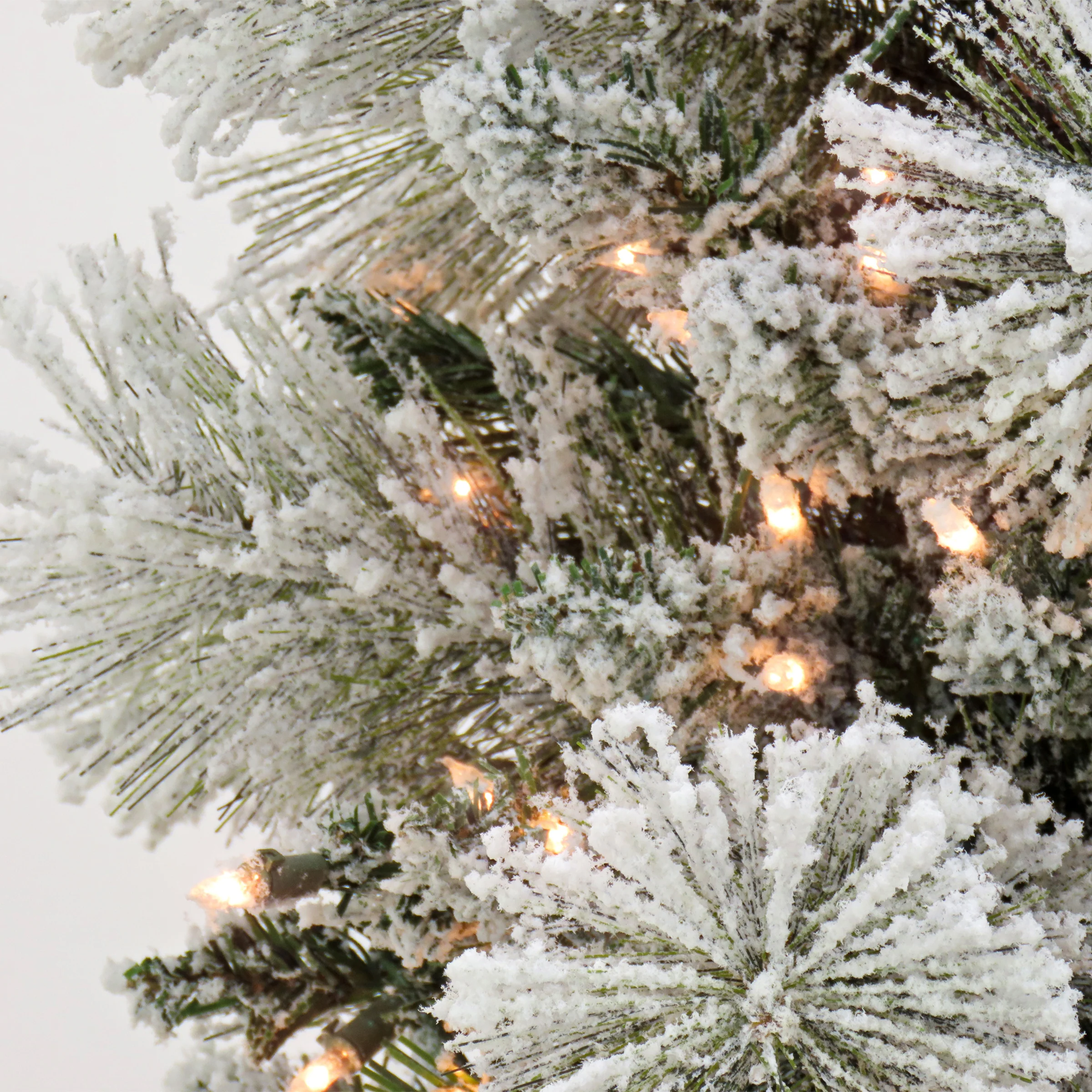 7.5 ft. Pre-Lit Snowy Yorkshire Tree with Clear Lights, Plug-In - Image 4