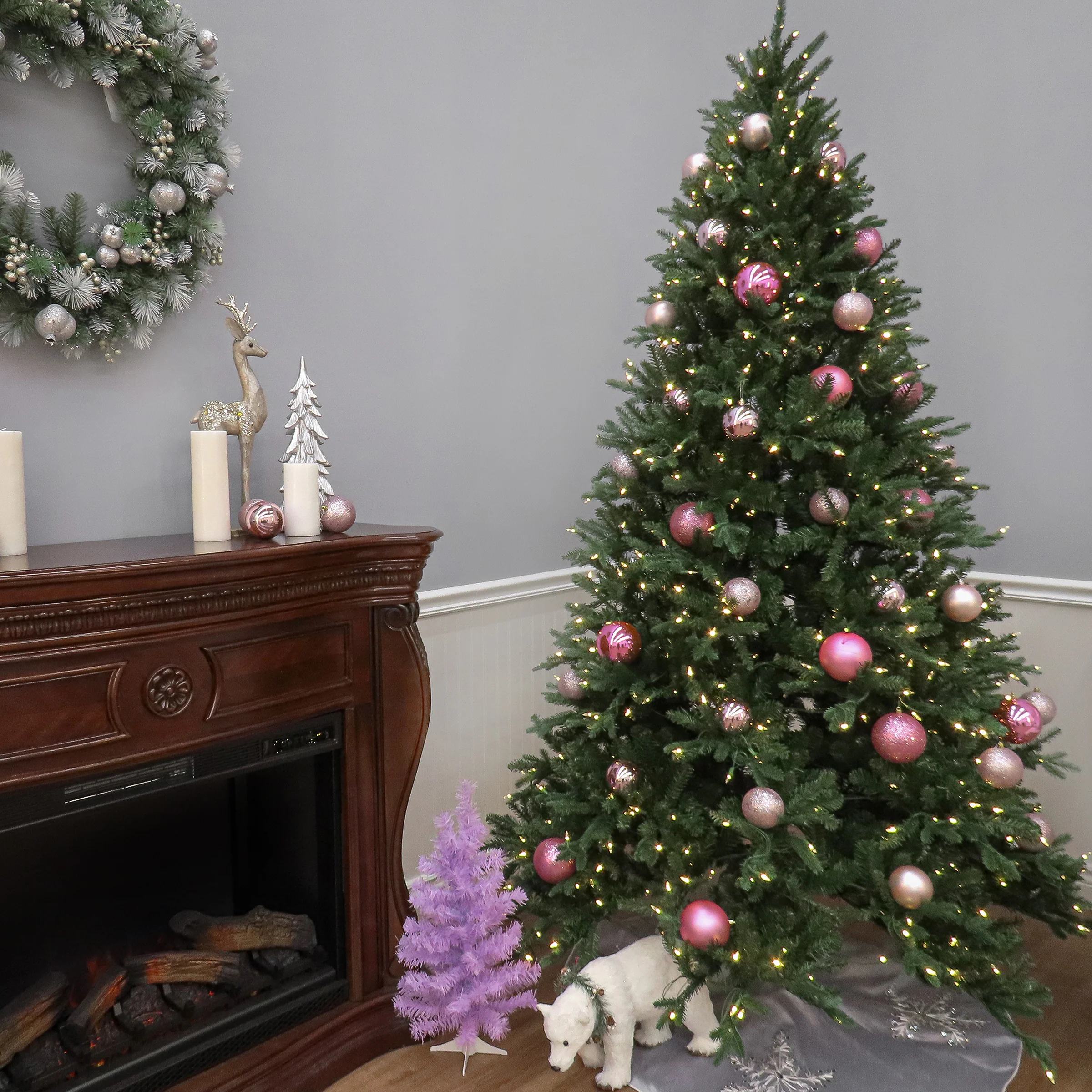 7.5 ft. Pre-Lit Tiffany Fir Tree with Dual Color LED Lights, Plug-In - Image 4