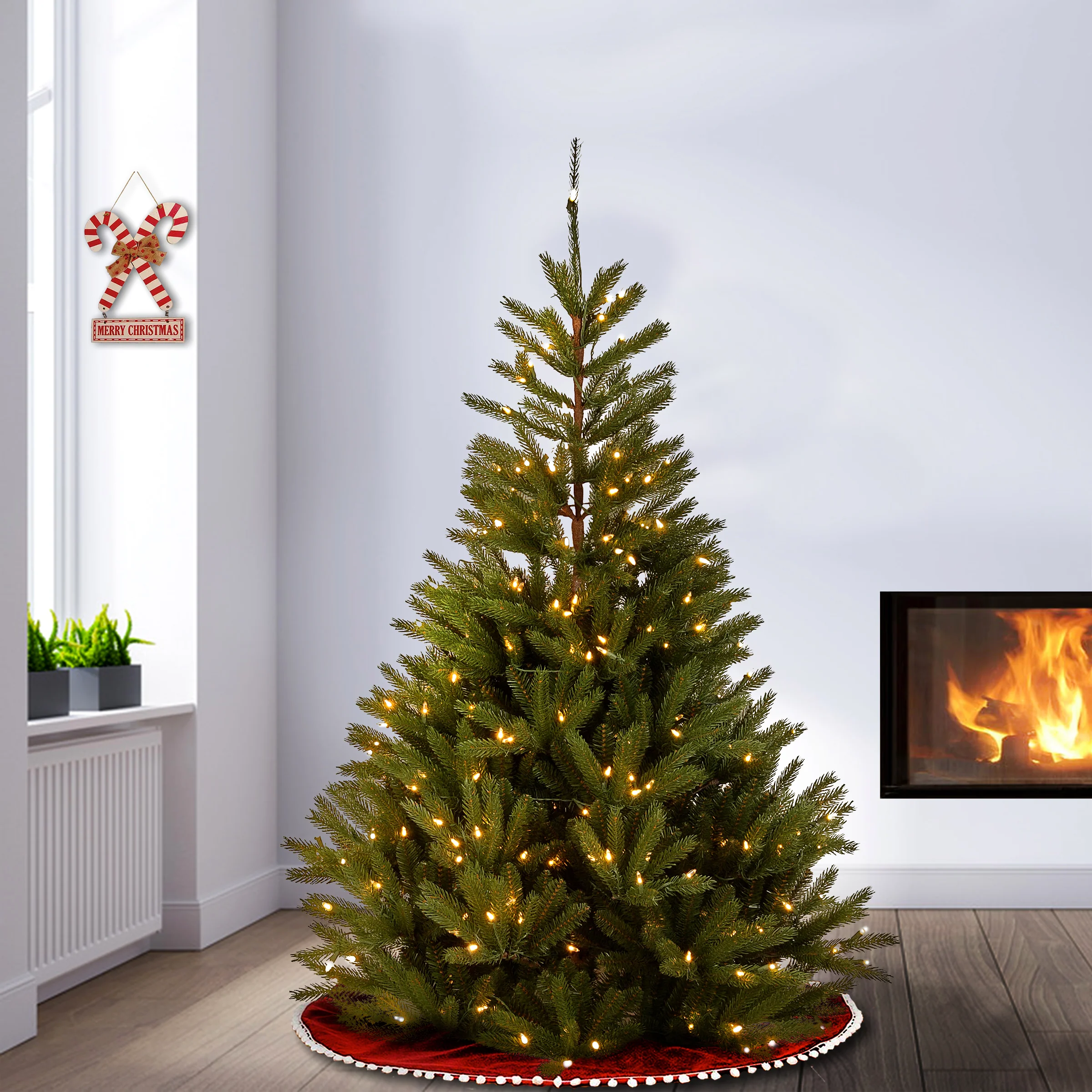 7.5 ft. Pre-Lit Topeka Spruce Tree with Clear Lights, Plug-In - Image 2