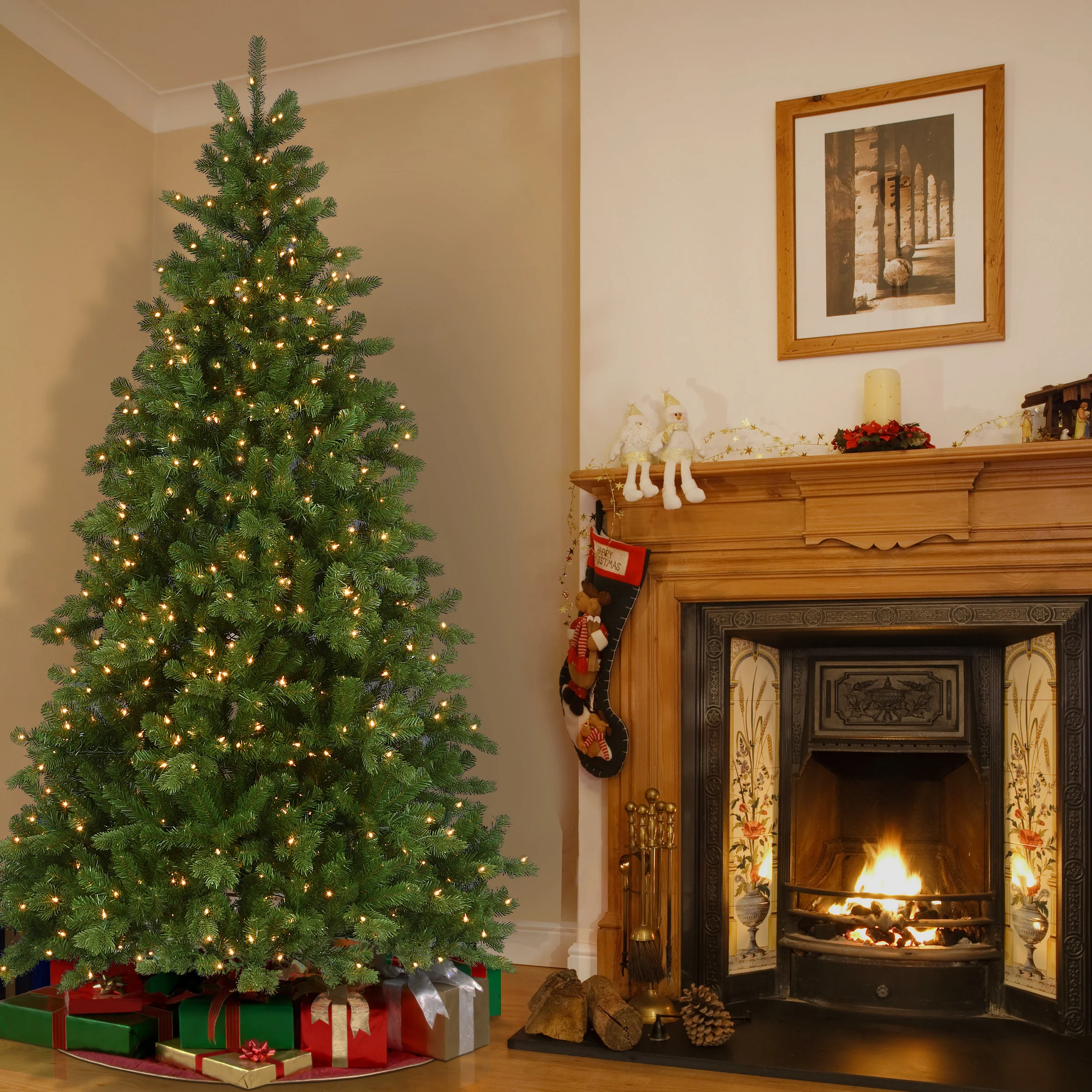 7.5 ft. Pre-Lit Victoria Spruce Tree with Clear Lights - Image 2