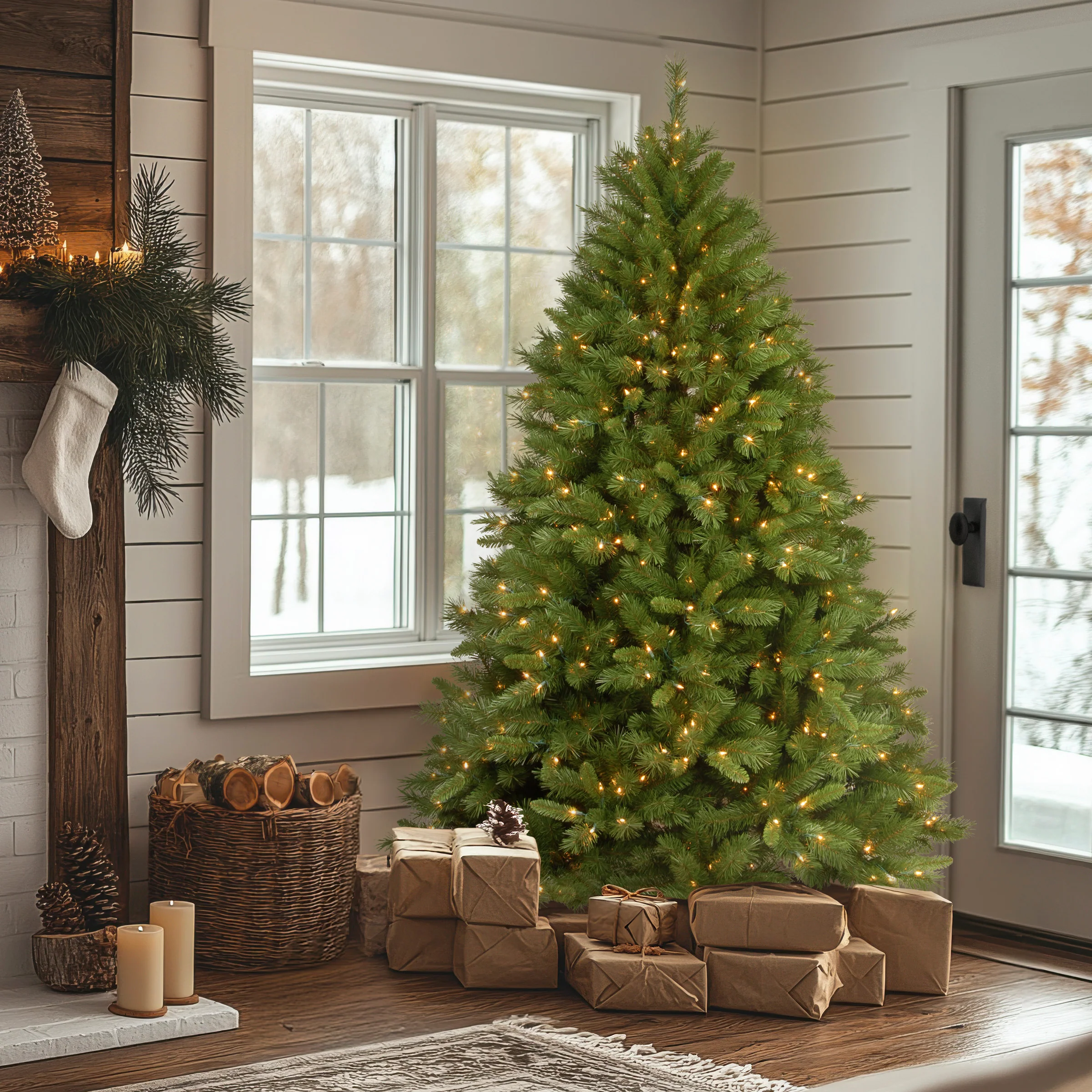 7.5 ft. Pre-Lit Winchester Pine Tree with Clear Lights, Plug-In - Image 2