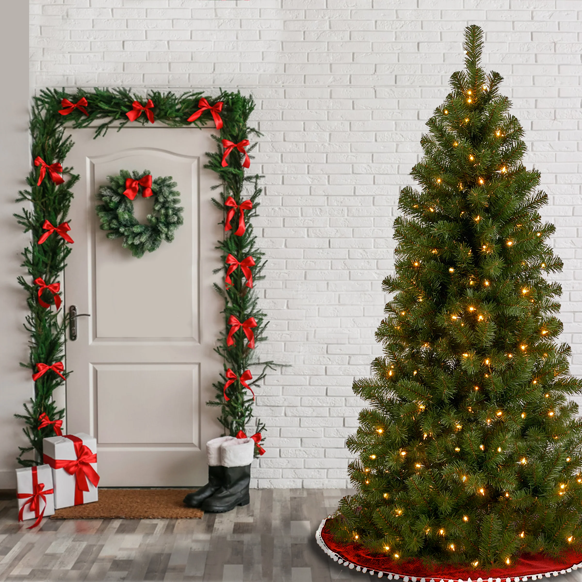 7 ft. Pre-Lit Canadian Grande Fir Tree with Clear Lights - Image 2