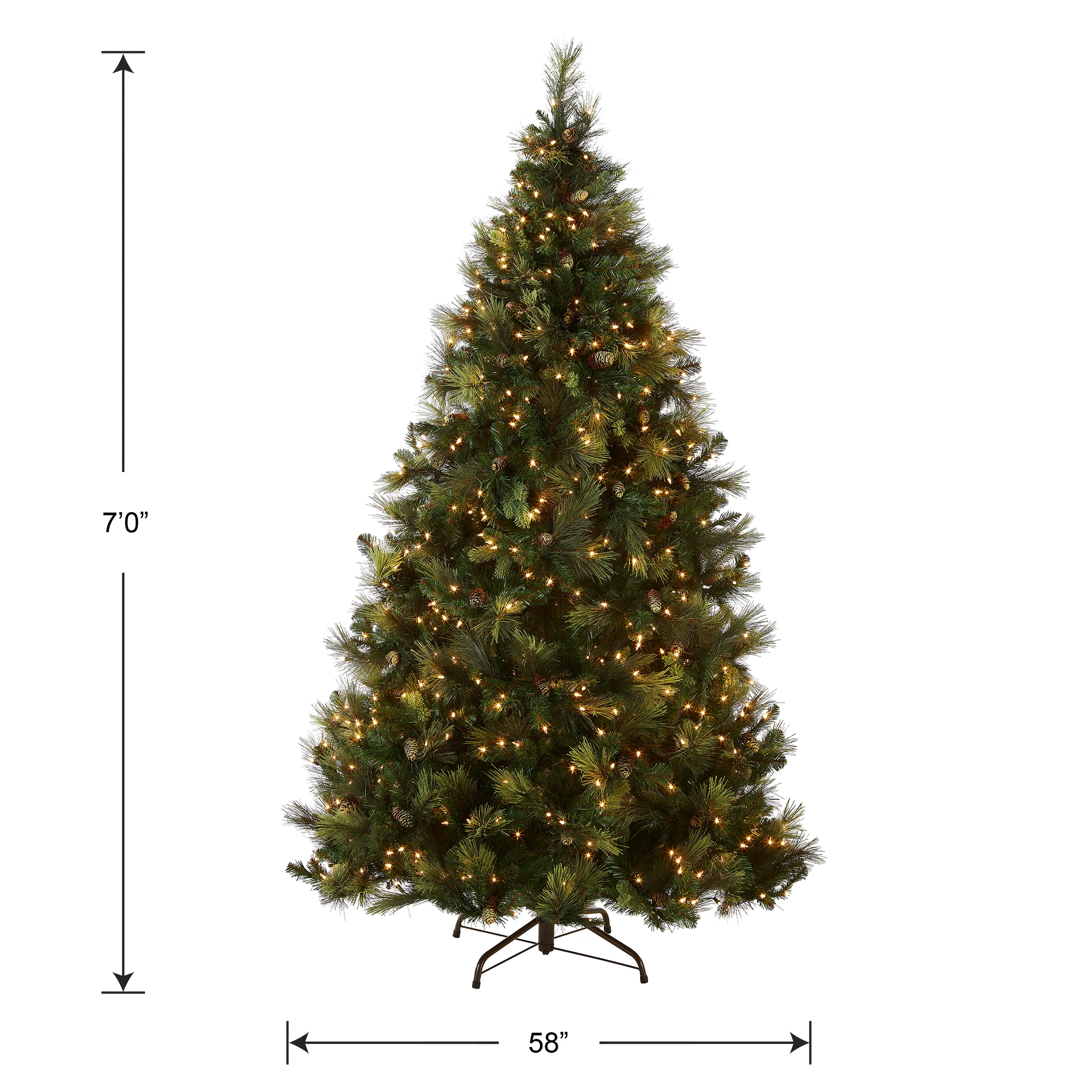 7 ft. Pre-Lit Carolina Pine Tree with Clear Lights, Plug-In - Image 5