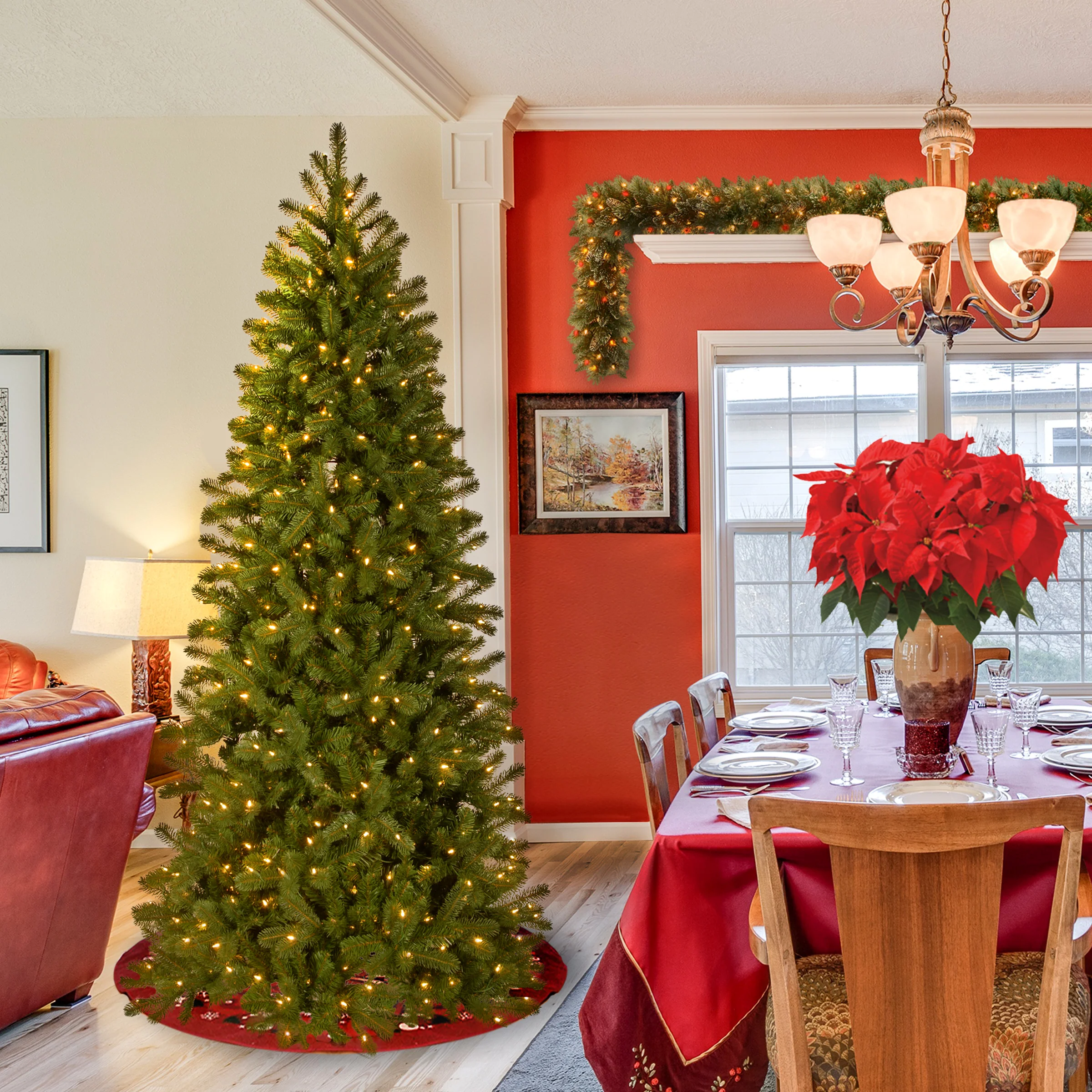 7 ft. Pre-Lit Downswept Douglas Fir Pencil Slim Tree with Dual Color LED Lights, Plug-In - Image 7