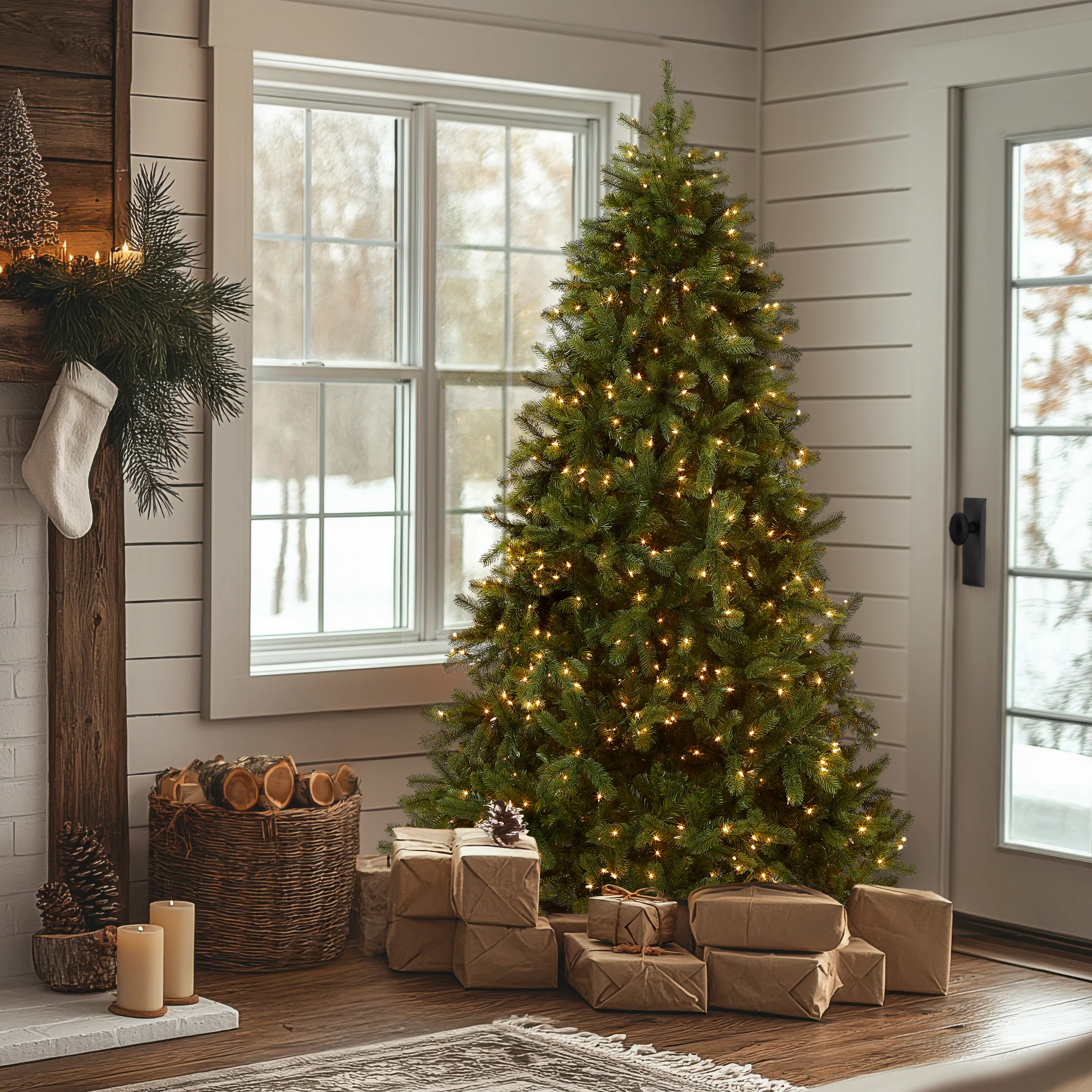 7 ft. Pre-Lit Downswept Douglas Fir Tree with Clear Lights, Plug-In - Image 2