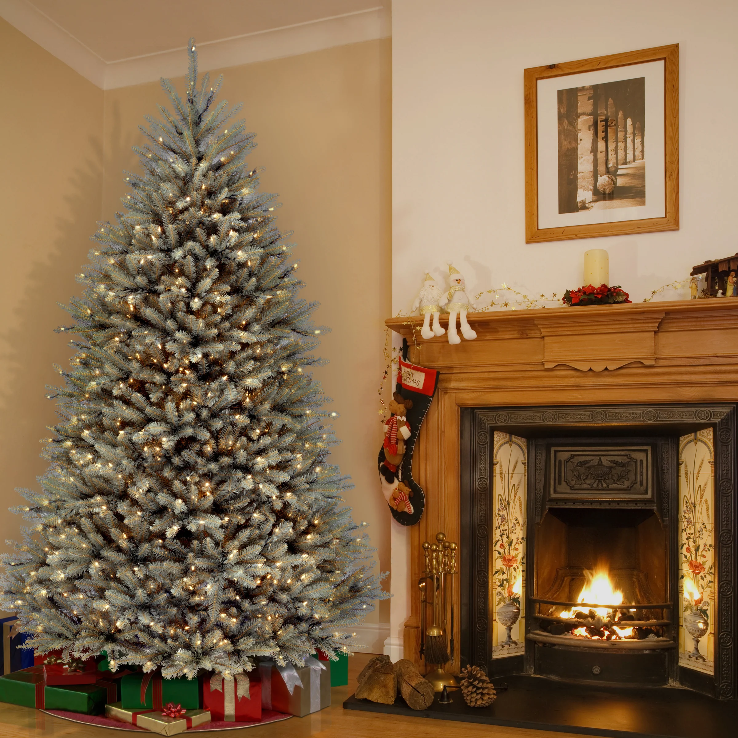 7 ft. Pre-Lit Dunhill Blue Fir Tree with Clear Lights - Image 2