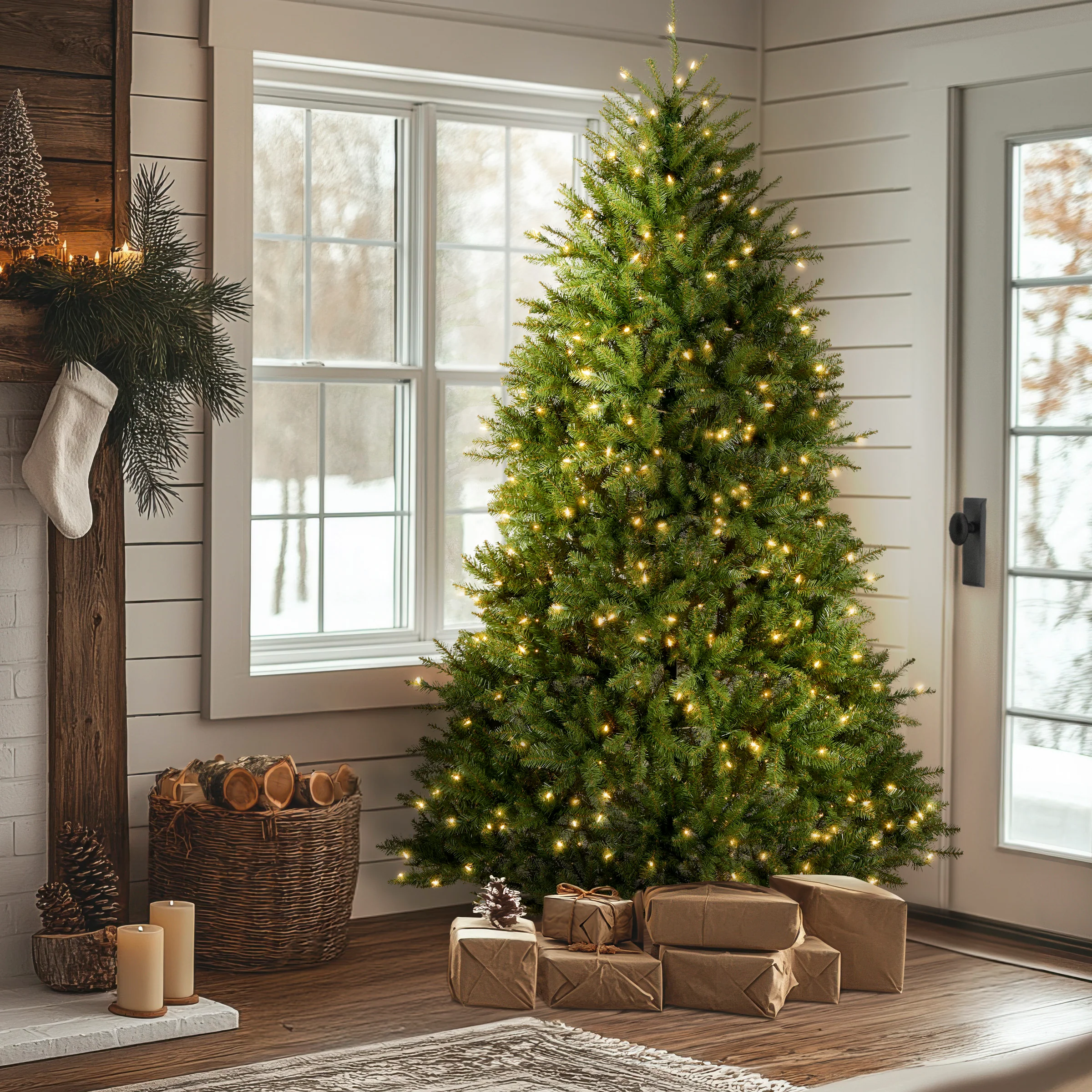 7 ft. Pre-Lit Dunhill Fir Tree with Clear Lights - Image 3