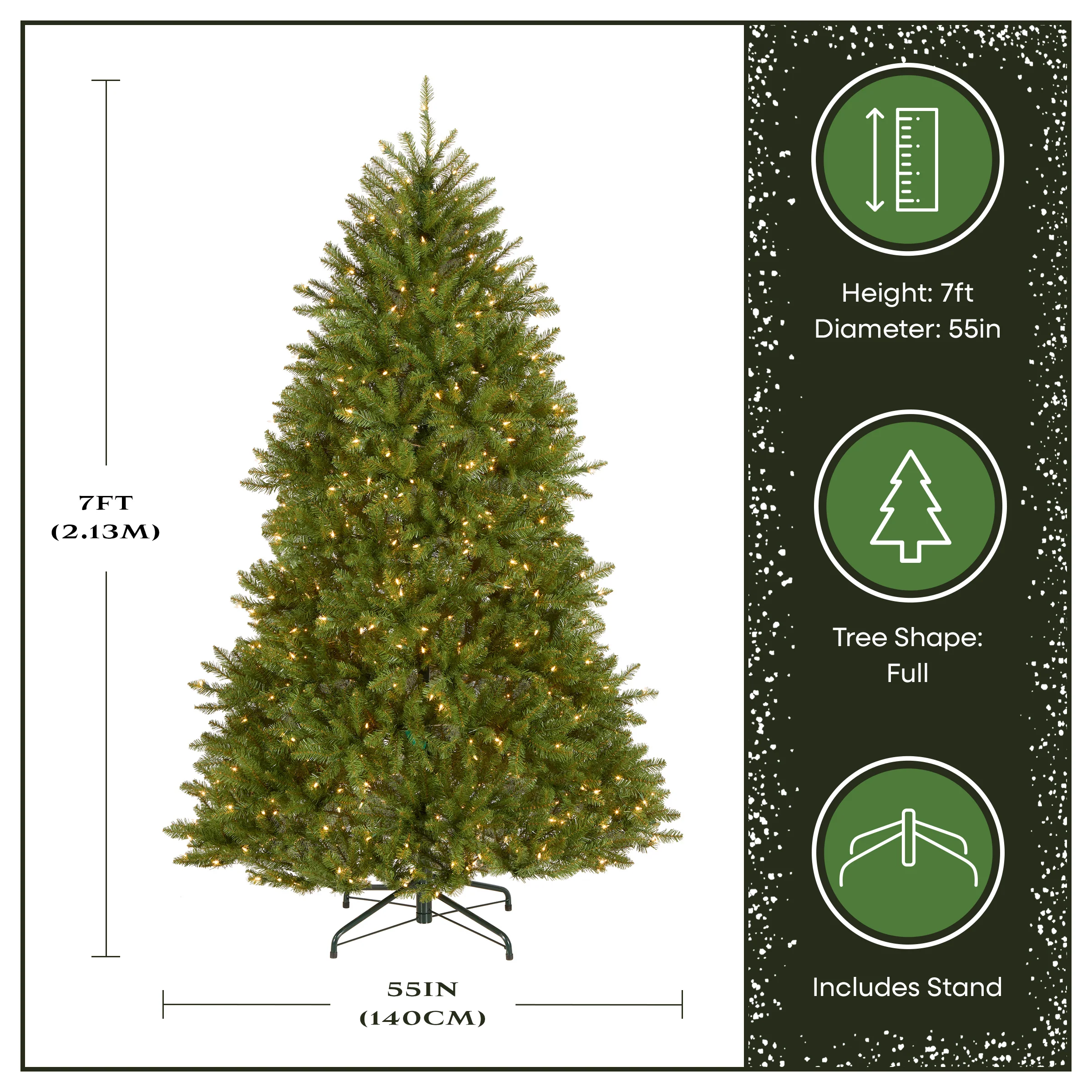 7 ft. Pre-Lit Dunhill Fir Tree with Clear Lights - Image 4