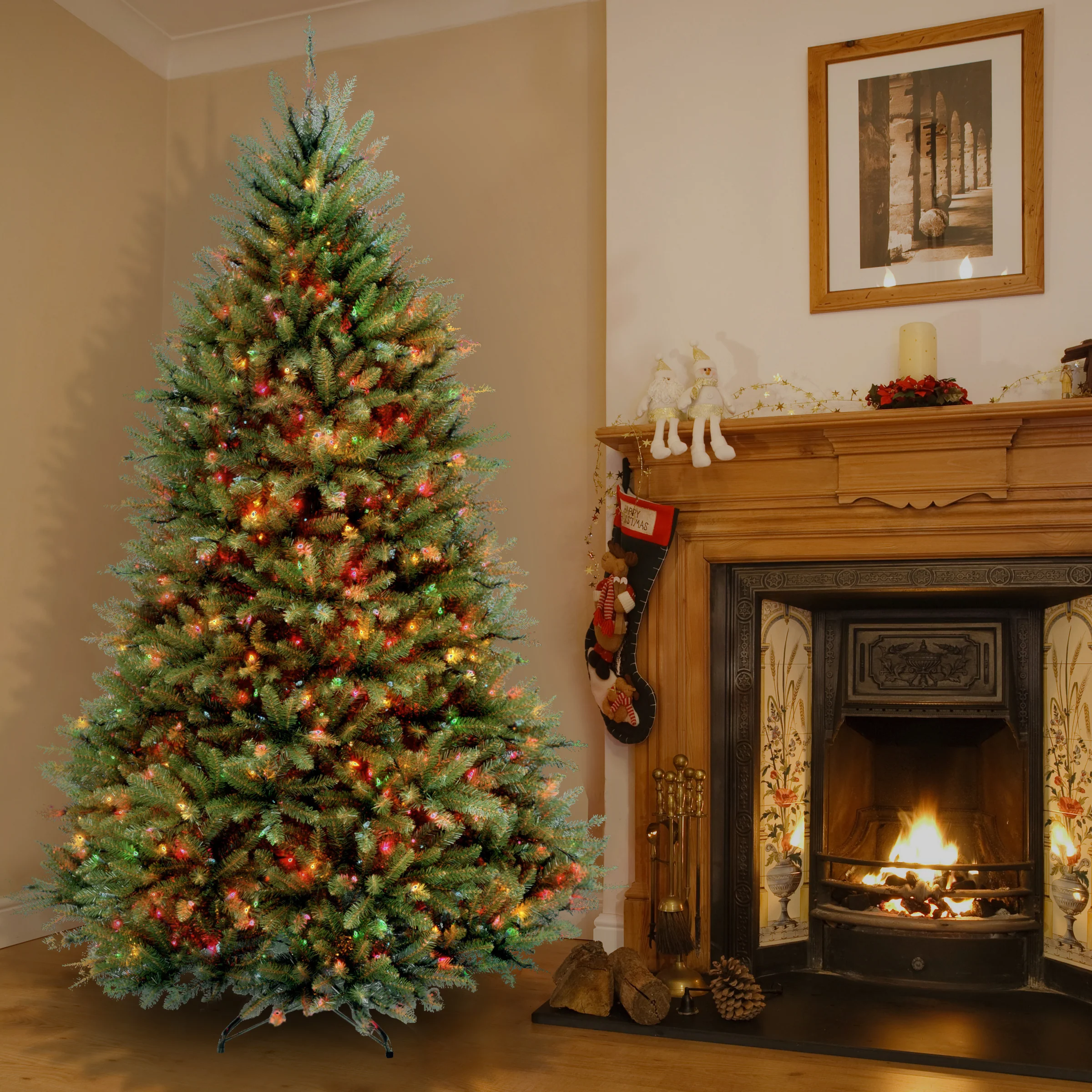 7 ft. Pre-Lit Dunhill Fir Tree with Multicolor Lights, Plug-In - Image 23