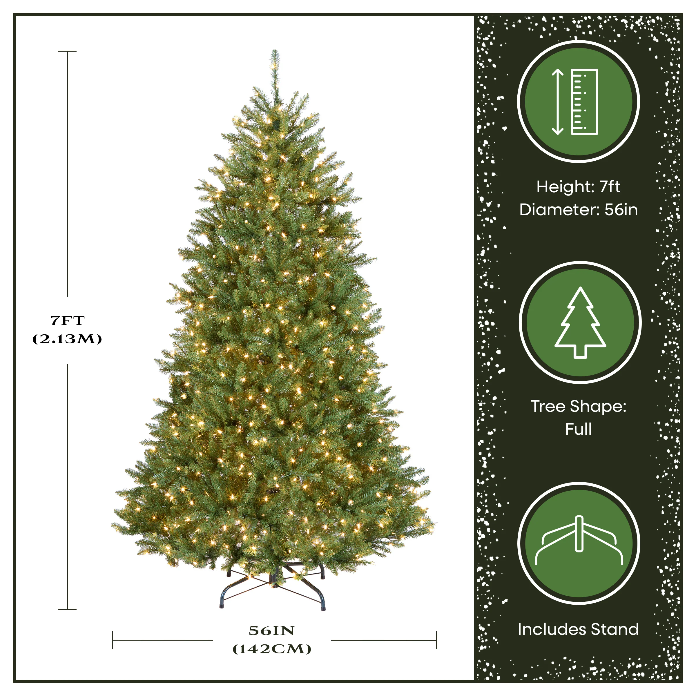 7 ft. Pre-Lit Dunhill Fir Tree with PowerConnect Clear Lights, Plug-In - Image 4