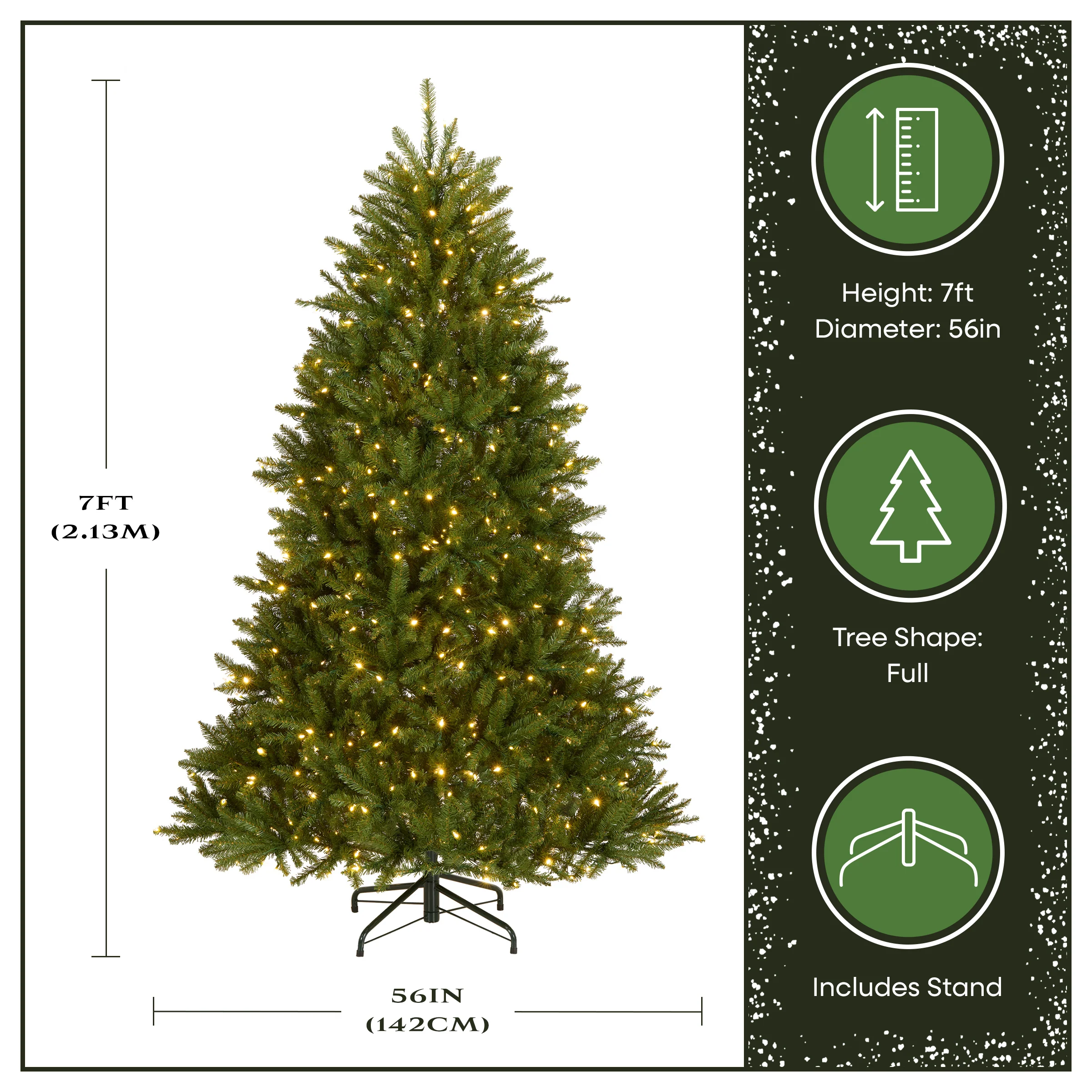 7 ft. Pre-Lit Dunhill Fir Tree with PowerConnect Dual Color LED Lights - Image 3