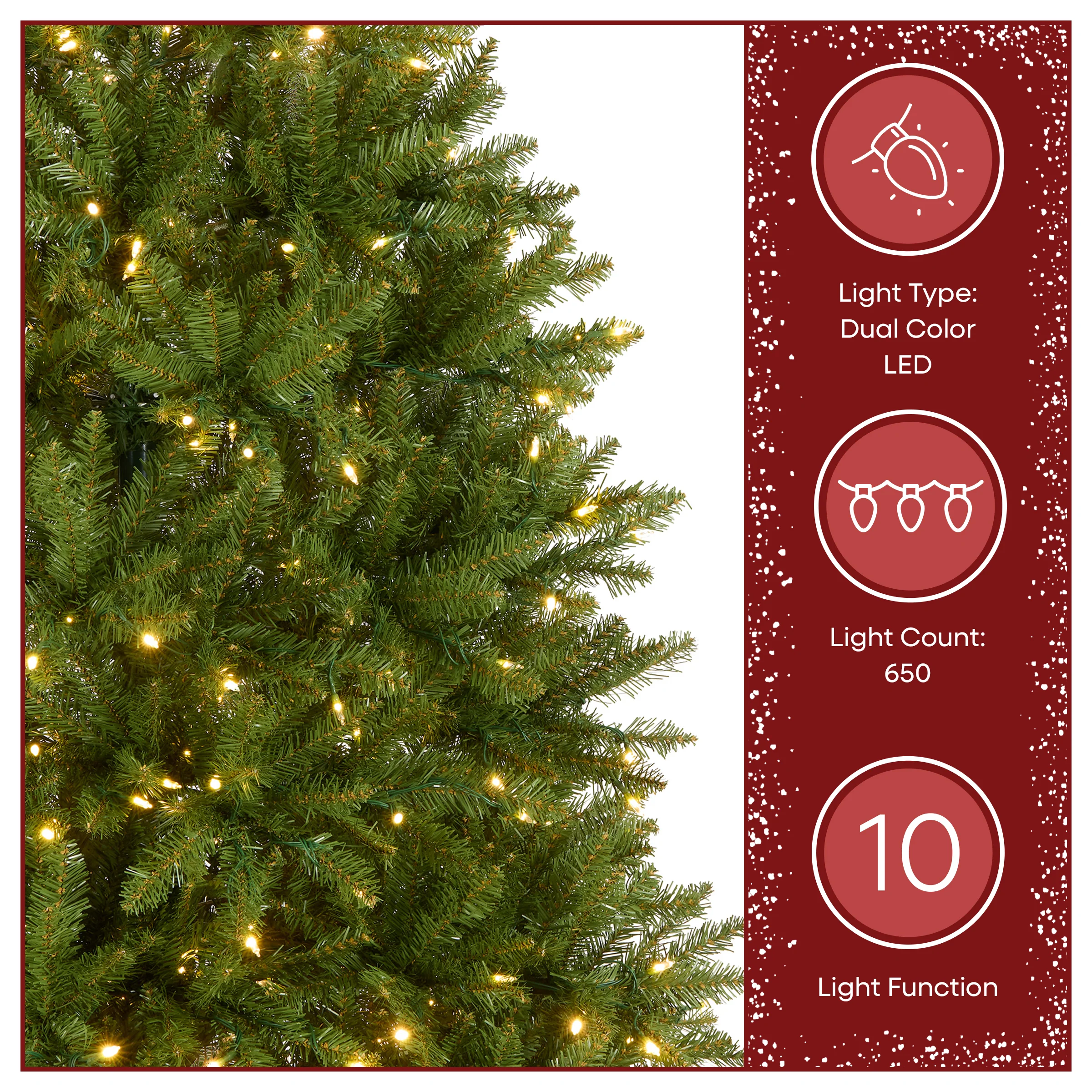 7 ft. Pre-Lit Dunhill Fir Tree with PowerConnect Dual Color LED Lights - Image 5