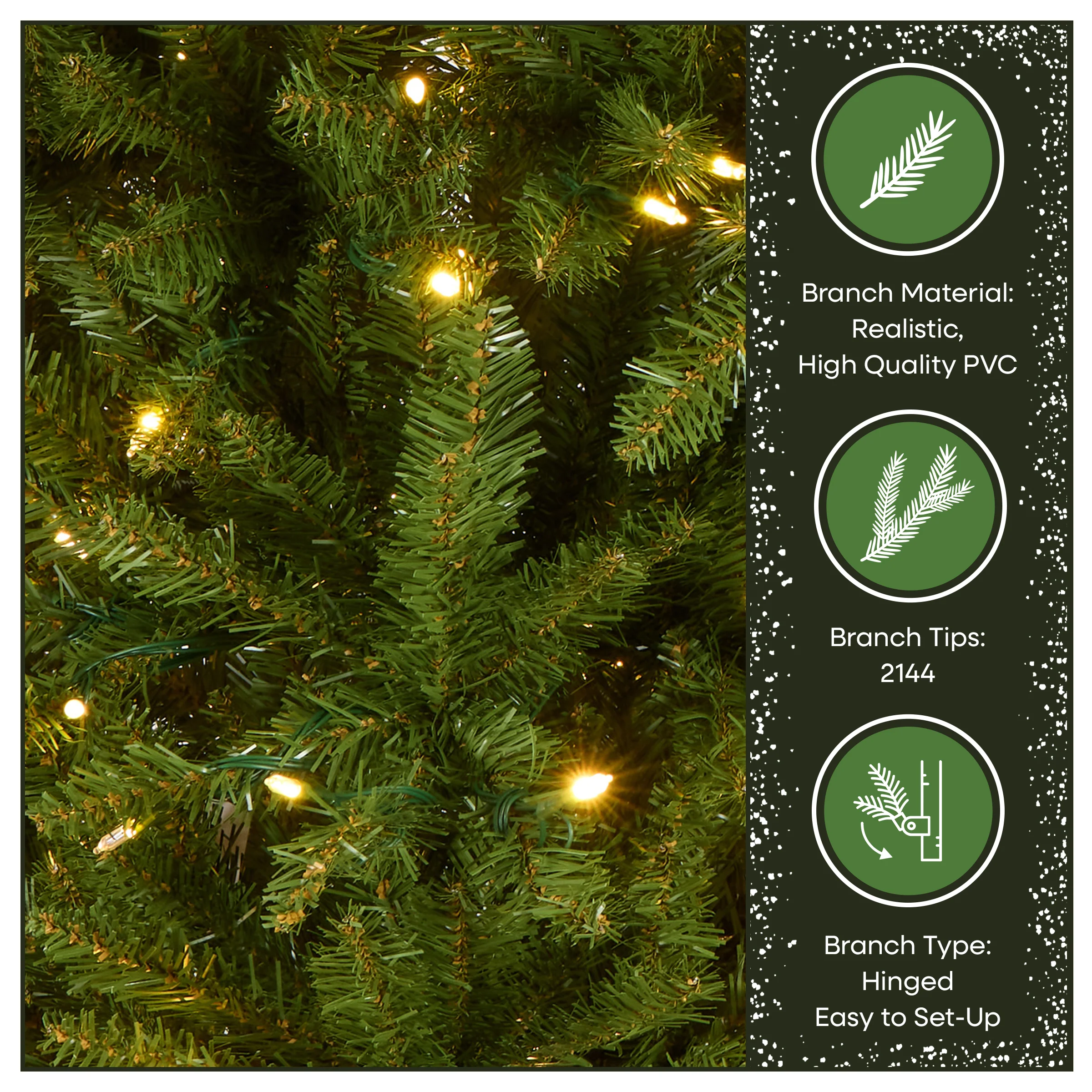 7 ft. Pre-Lit Dunhill Fir Tree with PowerConnect Dual Color LED Lights - Image 6