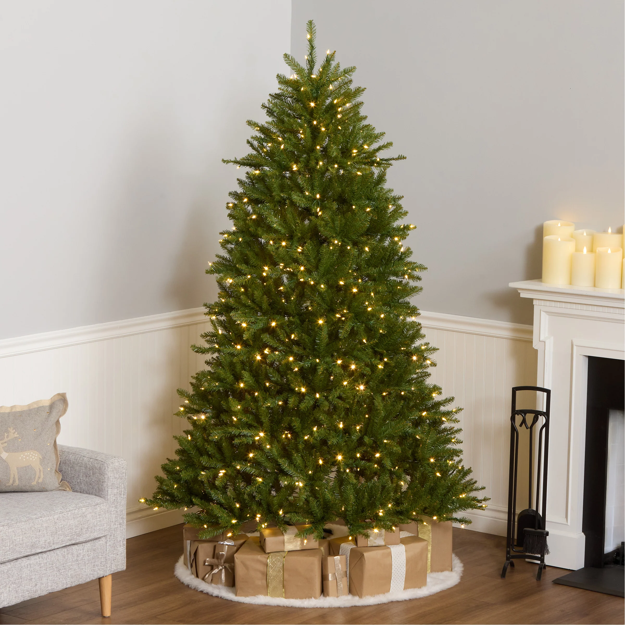 7 ft. Pre-Lit Dunhill Fir Tree with PowerConnect Dual Color LED Lights - Image 8