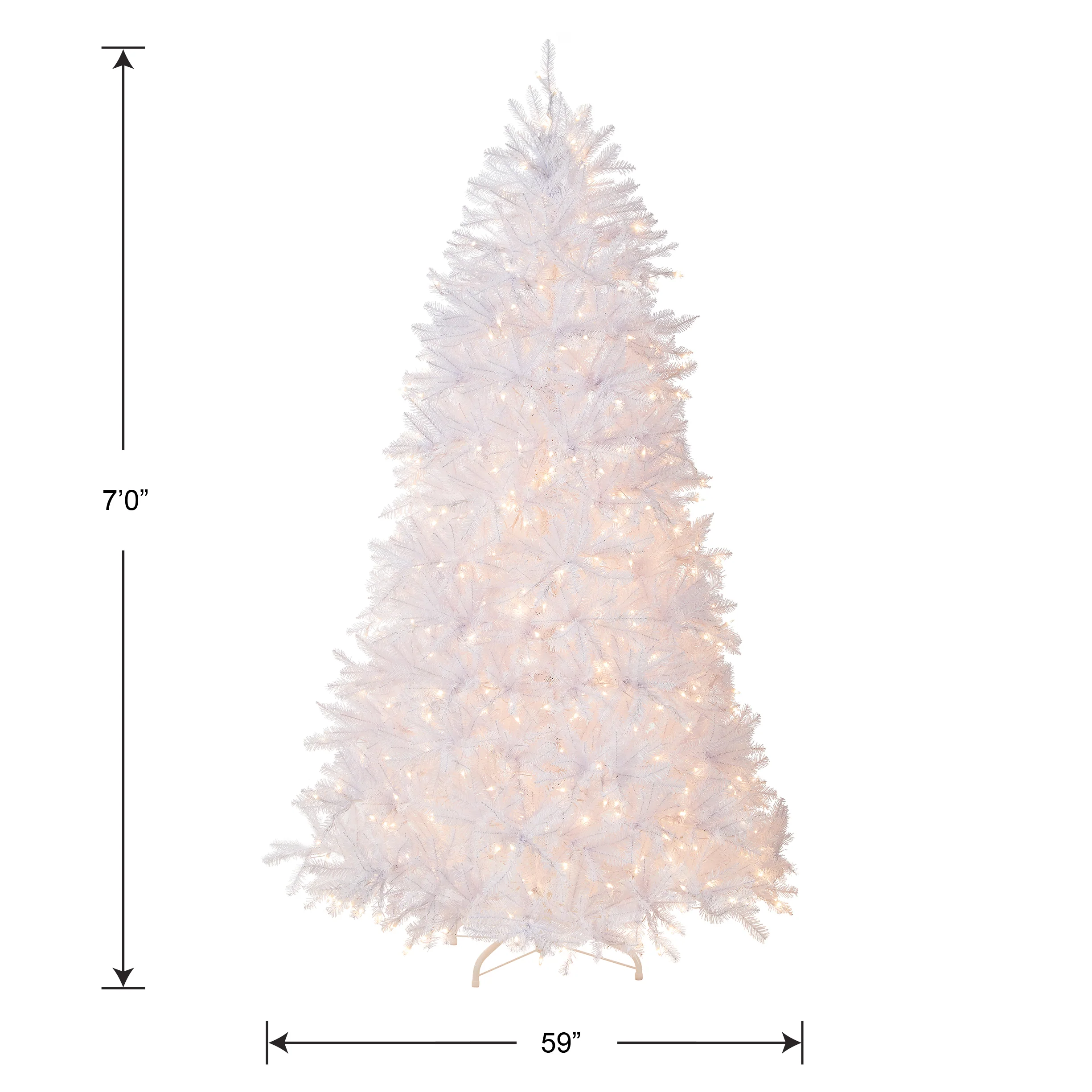 7 ft. Pre-Lit Dunhill Fir White Tree with Clear Lights, Plug-In - Image 3