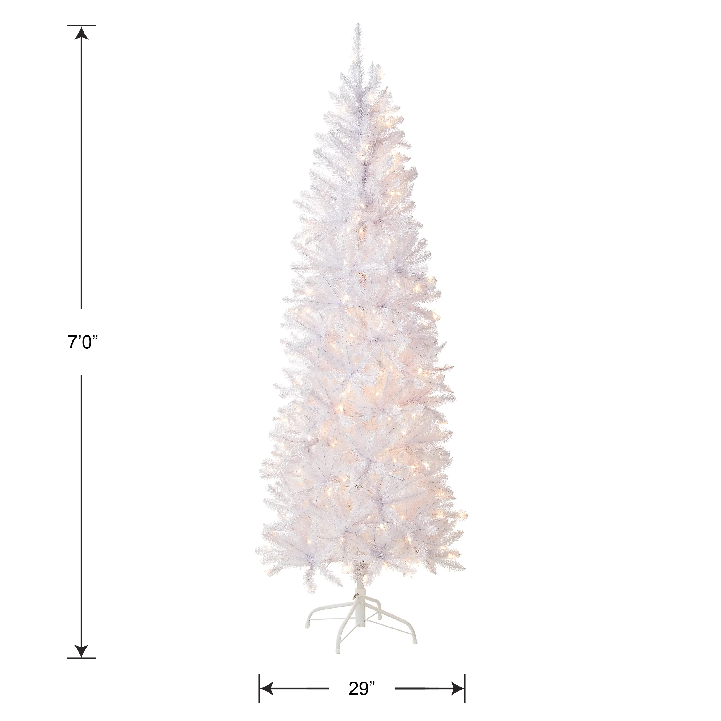 7 ft. Pre-Lit Kingswood Fir White Pencil Tree with Clear Lights, Plug-In - Image 5