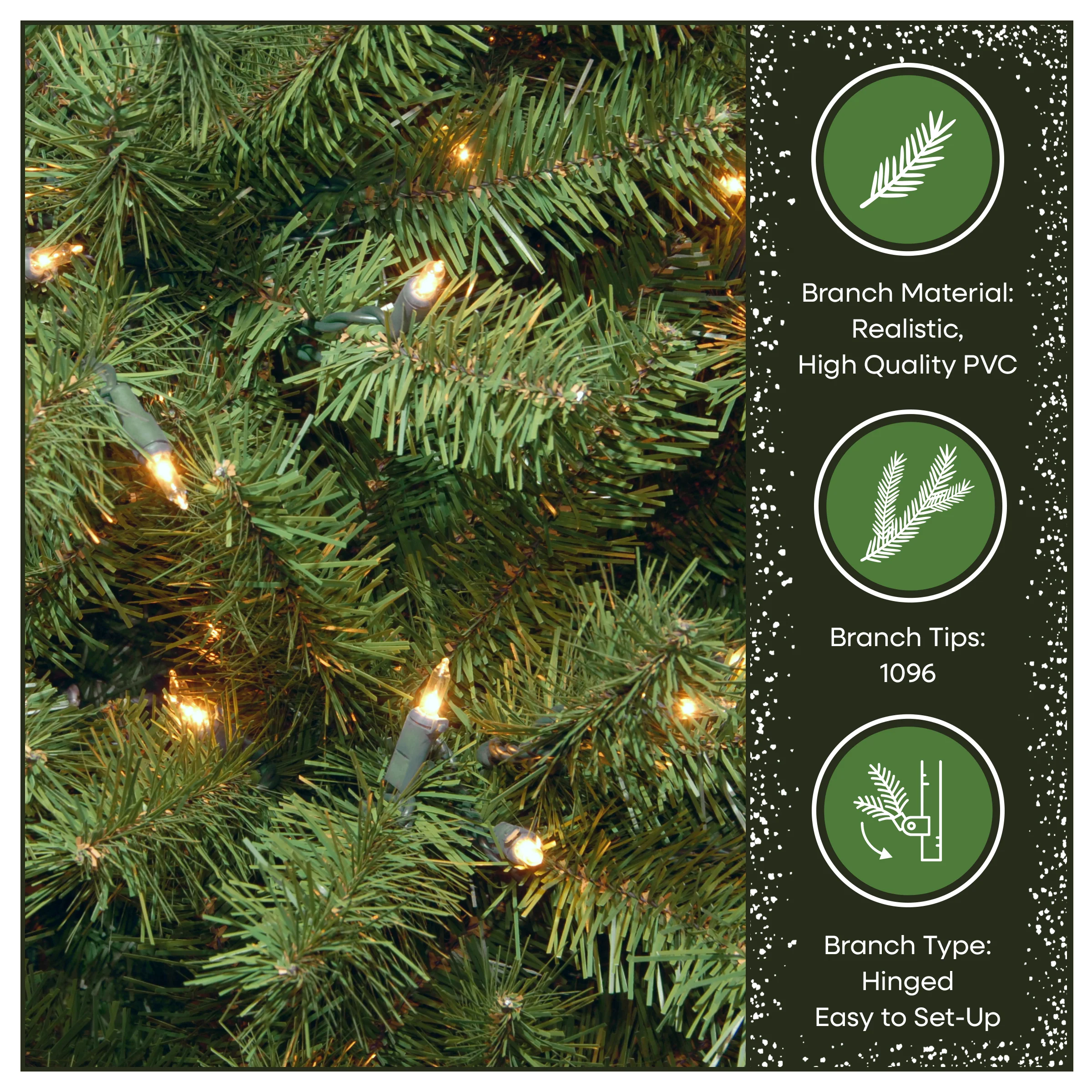 7 ft. Pre-Lit North Valley Spruce Tree with 500 Clear Lights, Plug-In - Image 6