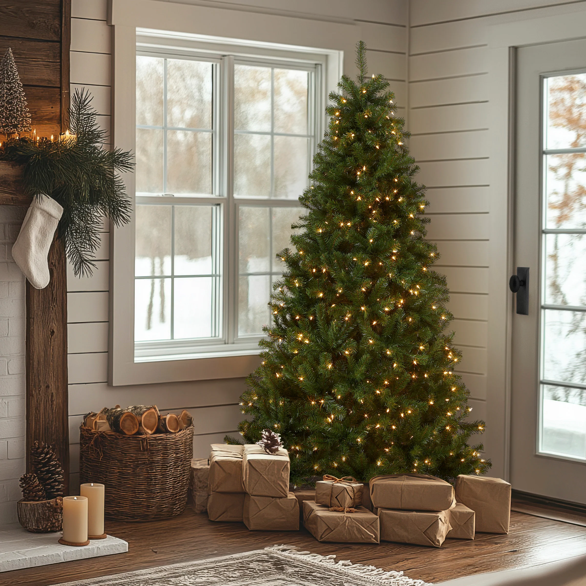7 ft. Pre-Lit North Valley Spruce Tree with 500 Clear Lights, Plug-In - Image 8