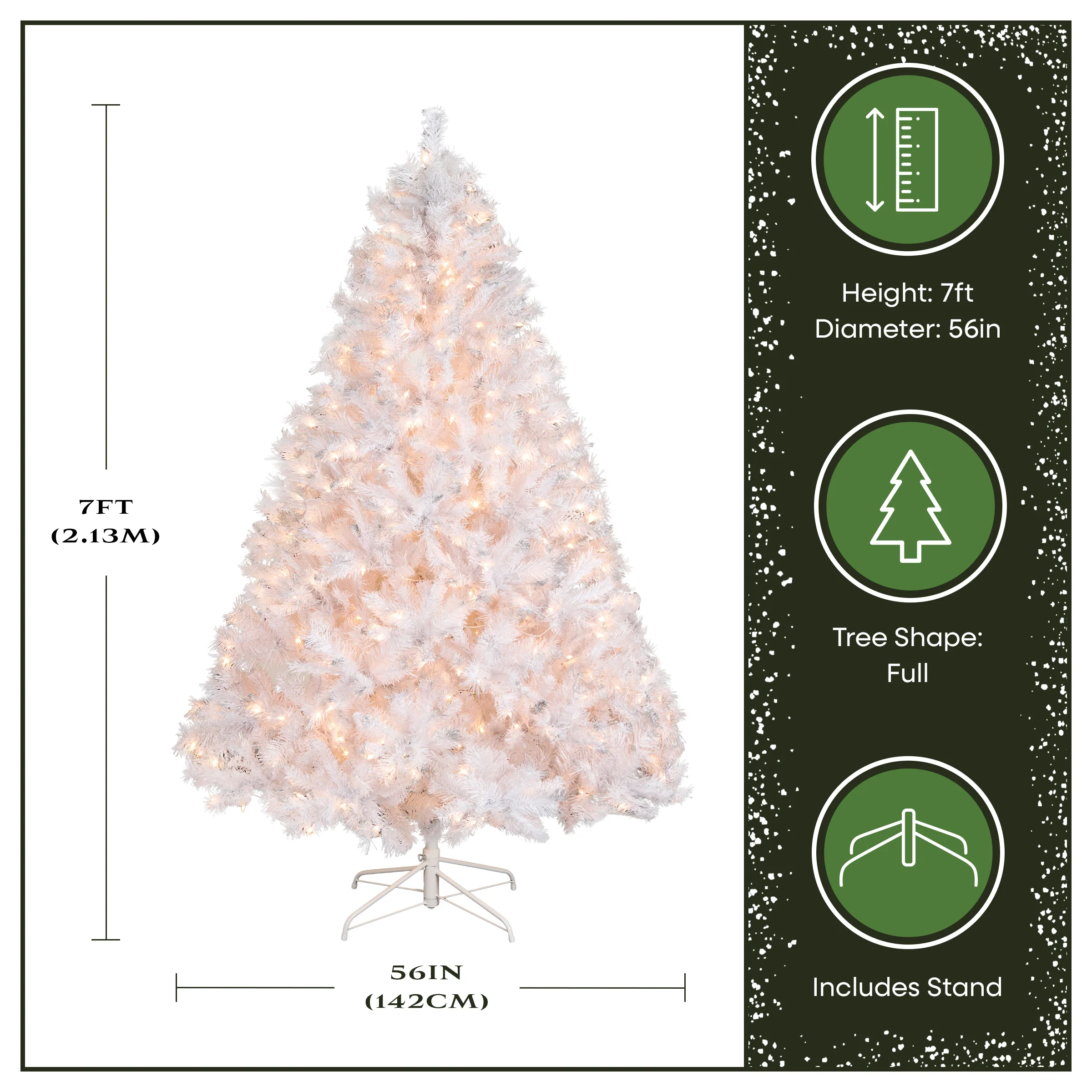 7 ft. Pre-Lit Winchester Pine White Tree with Clear Lights, Plug-In - Image 4