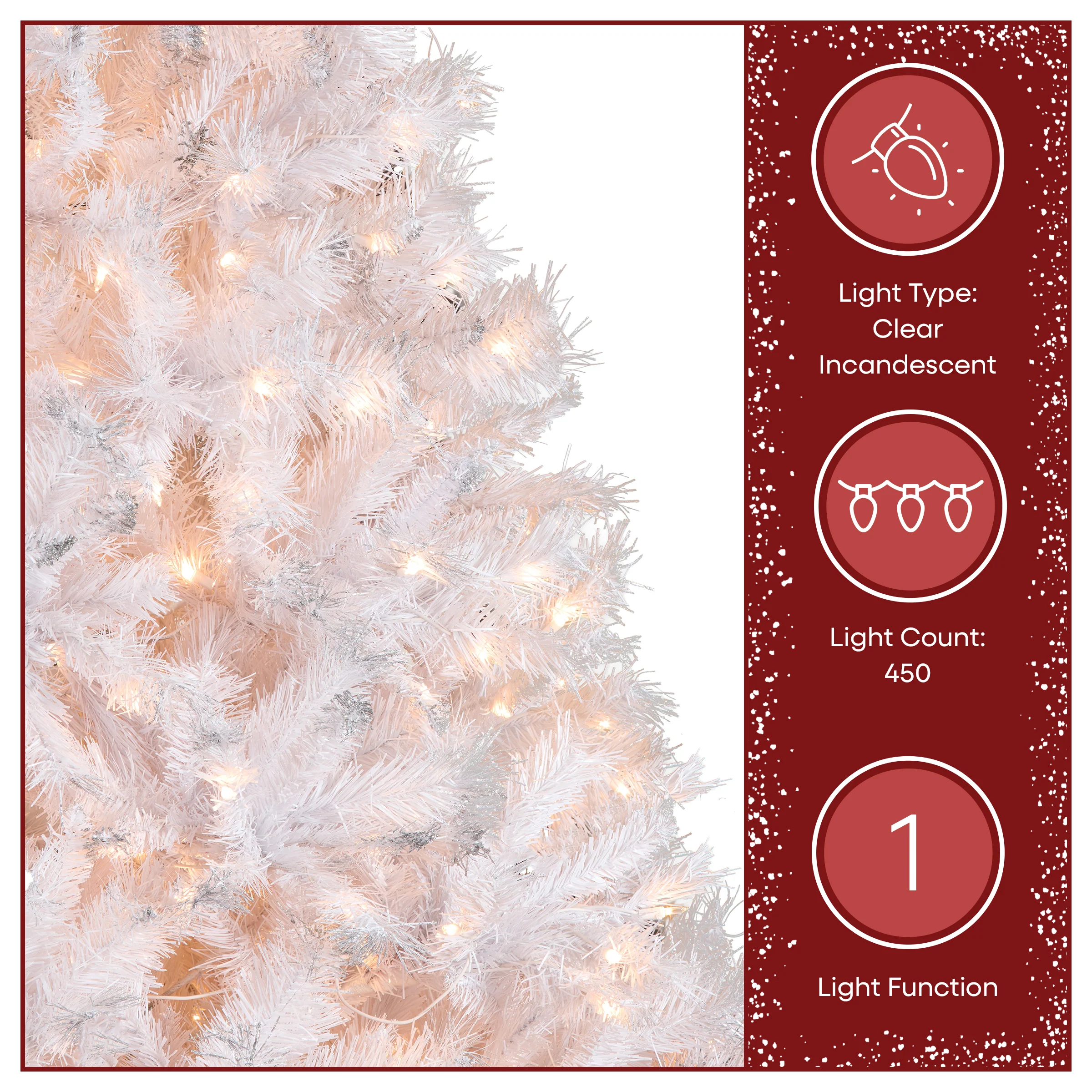7 ft. Pre-Lit Winchester Pine White Tree with Clear Lights, Plug-In - Image 6