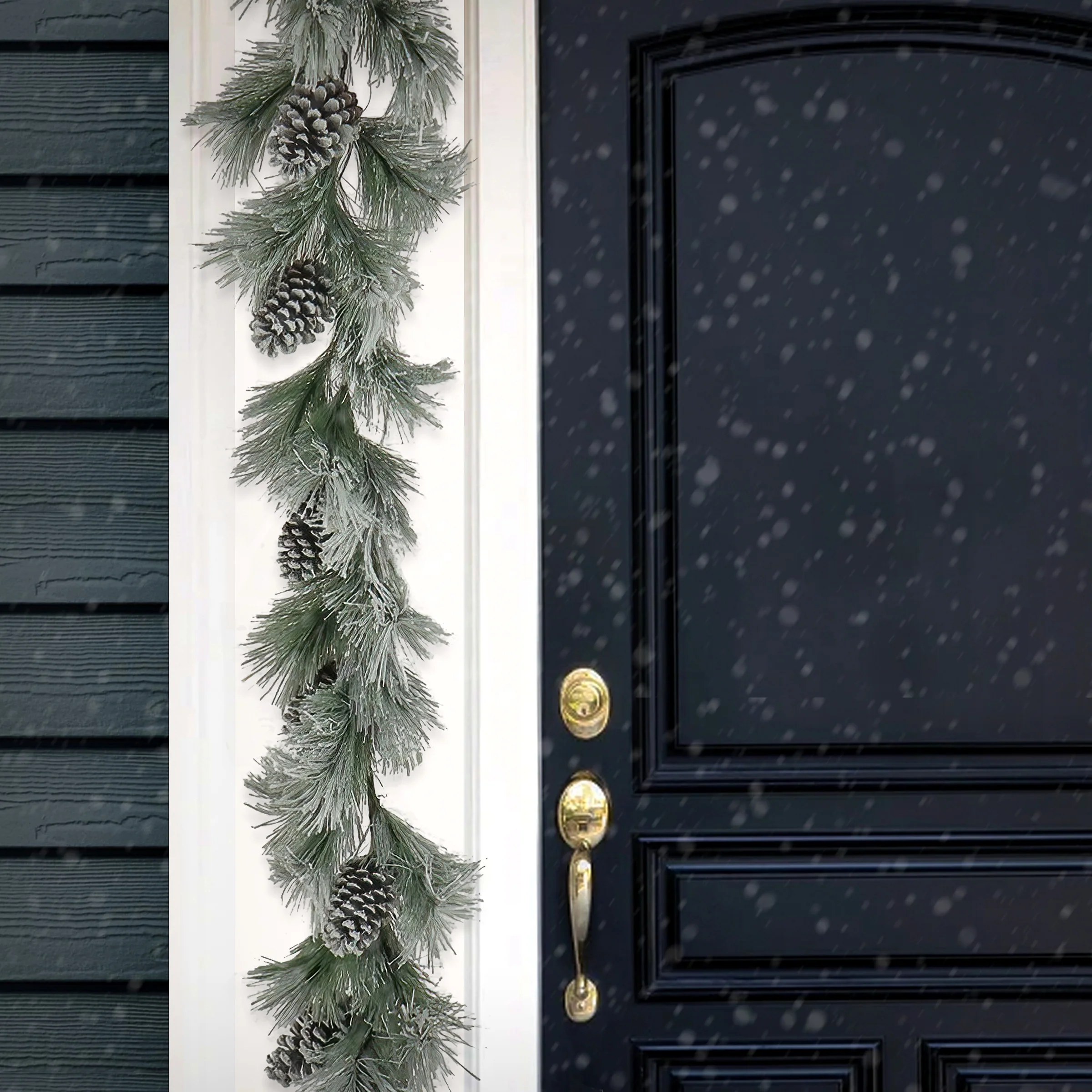 7 ft. Snowy Pine Plastic Garland - Image 2