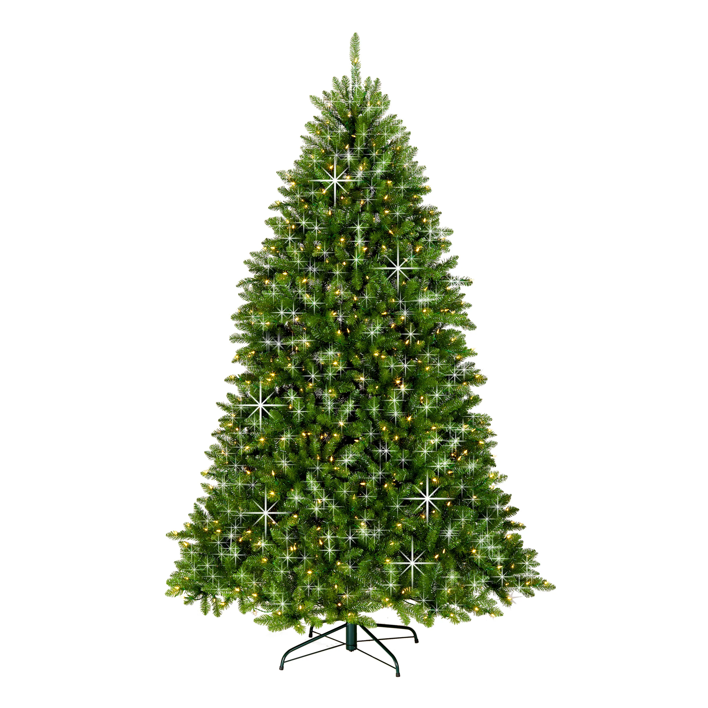 7.5 ft. Pre-Lit Dunhill Fir Shimmer Tree Silver Tinsel with Dual Color LED Lights, Plug-In - Image 5