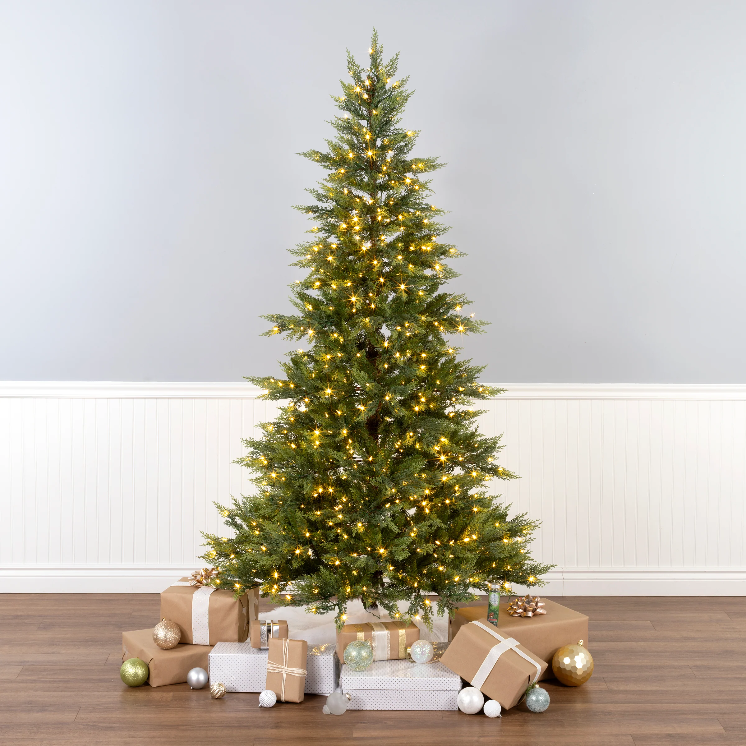 7.5 ft. Festive Fern Tree with Clear Lights, Plug-In - Image 6
