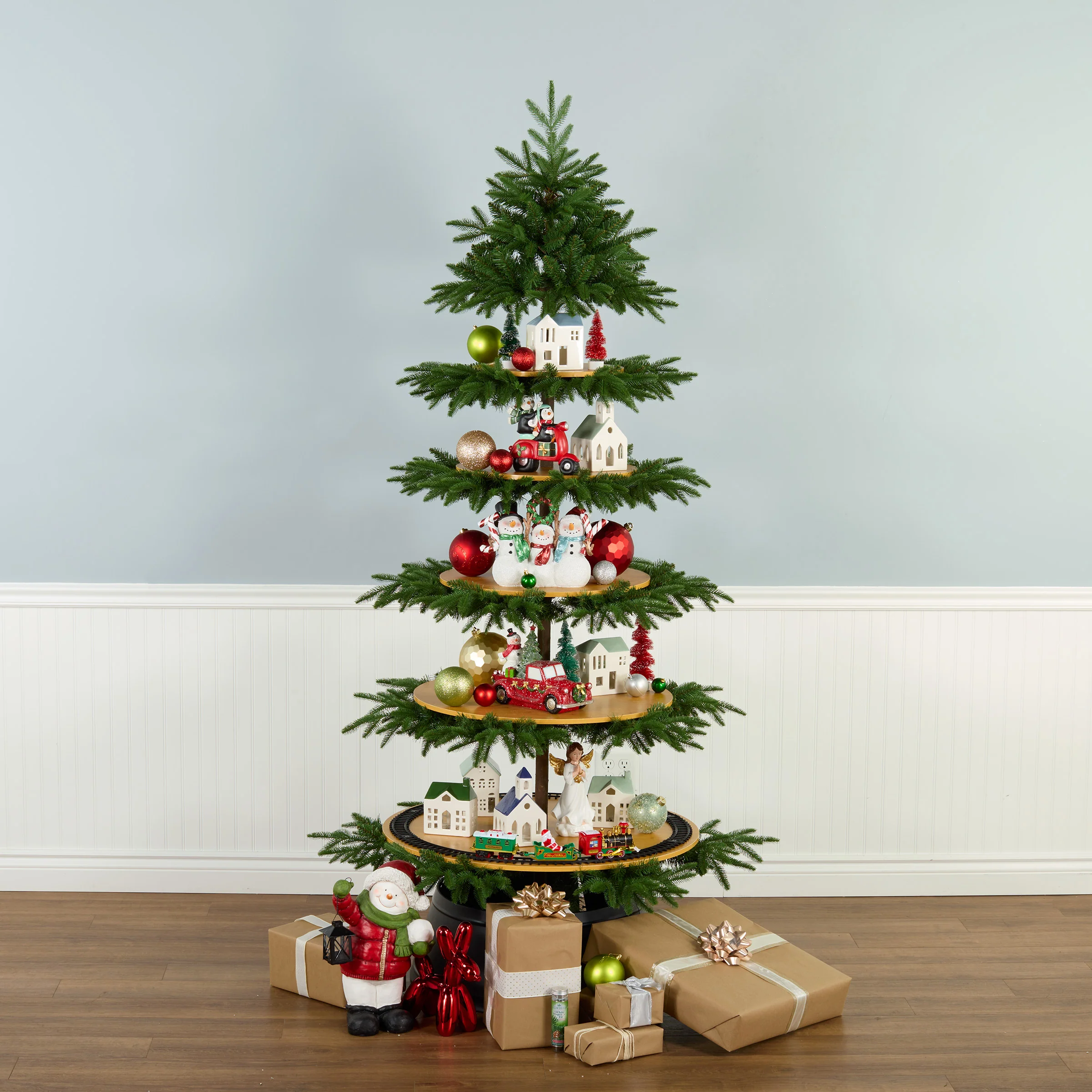 7.5 ft. Platform Slim Tree with Shelves - Image 6