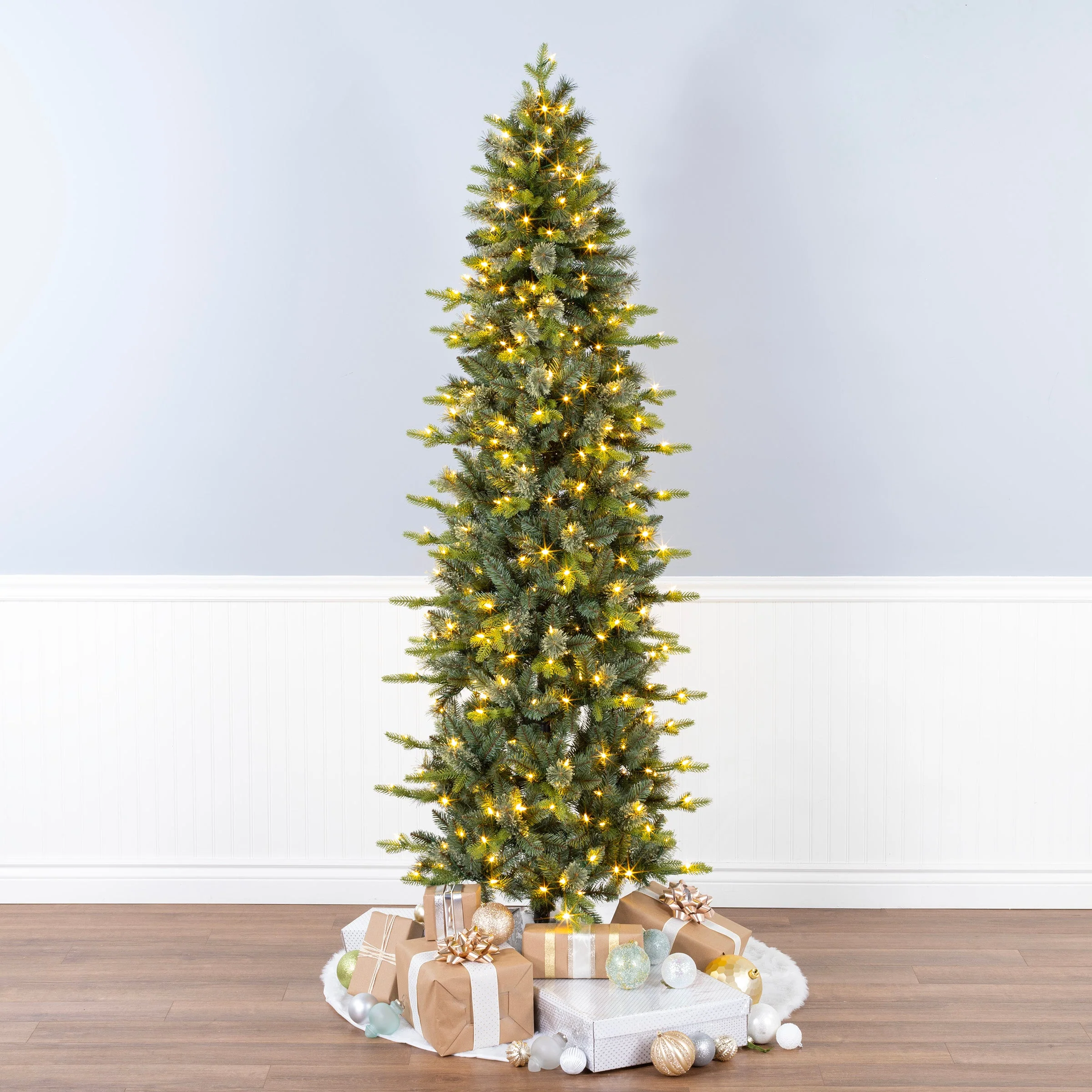 7.5 ft. Pre-Lit Prancer Fir Pencil Slim Tree with Clear Lights, Plug-In - Image 2