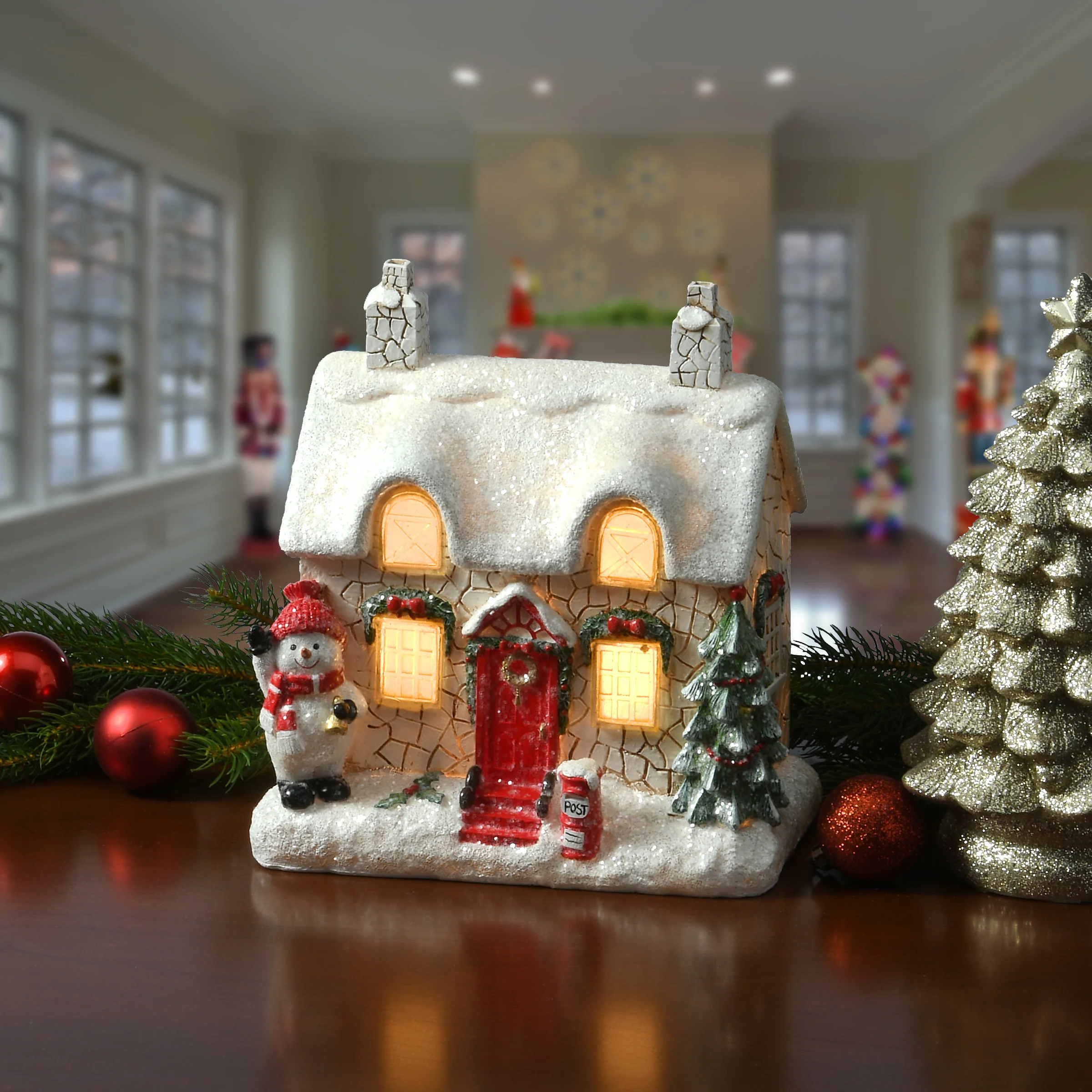 8 in. Lighted Cottage - Image 2