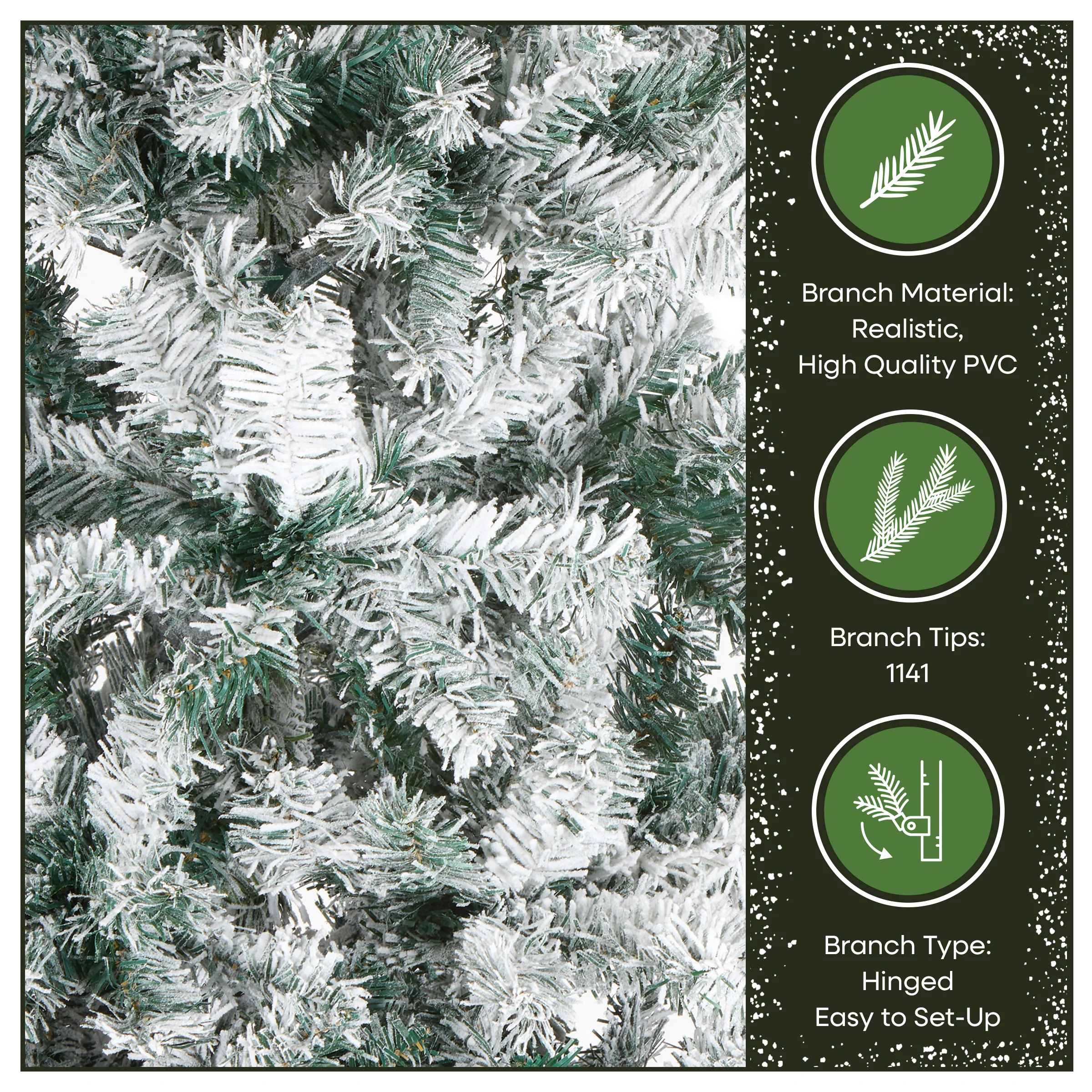 9 ft. Acacia Flocked Slim Tree - Image 6