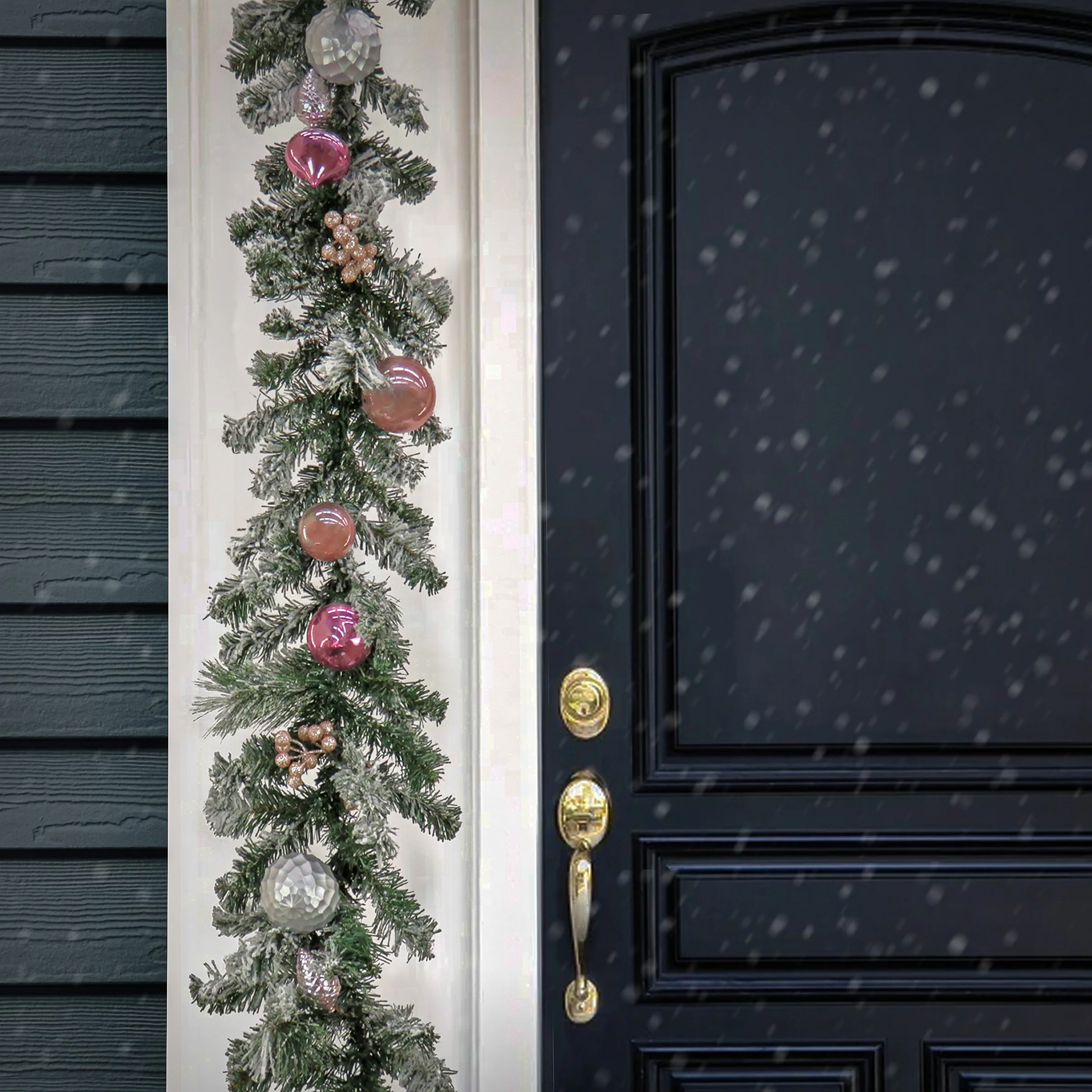 9 ft. Flocked Ornament Garland - Image 2