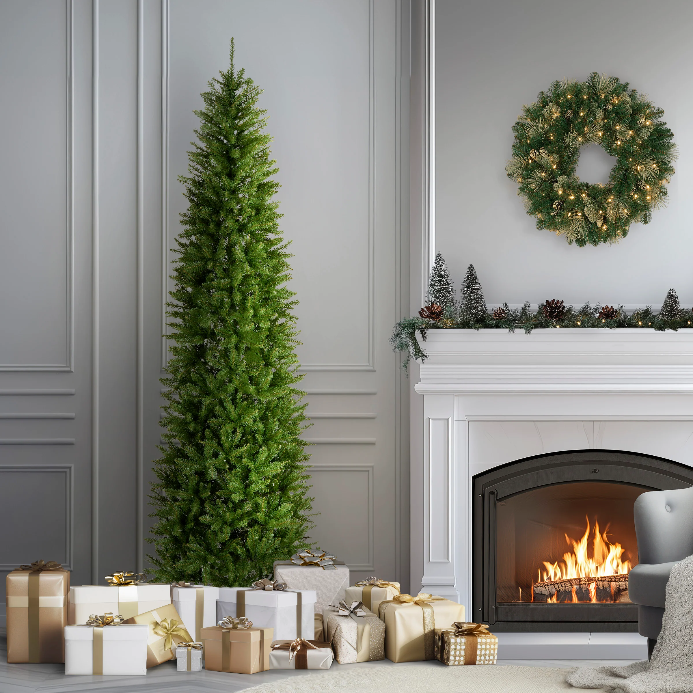 9 ft. Kingswood Fir Pencil Slim Tree - Image 3