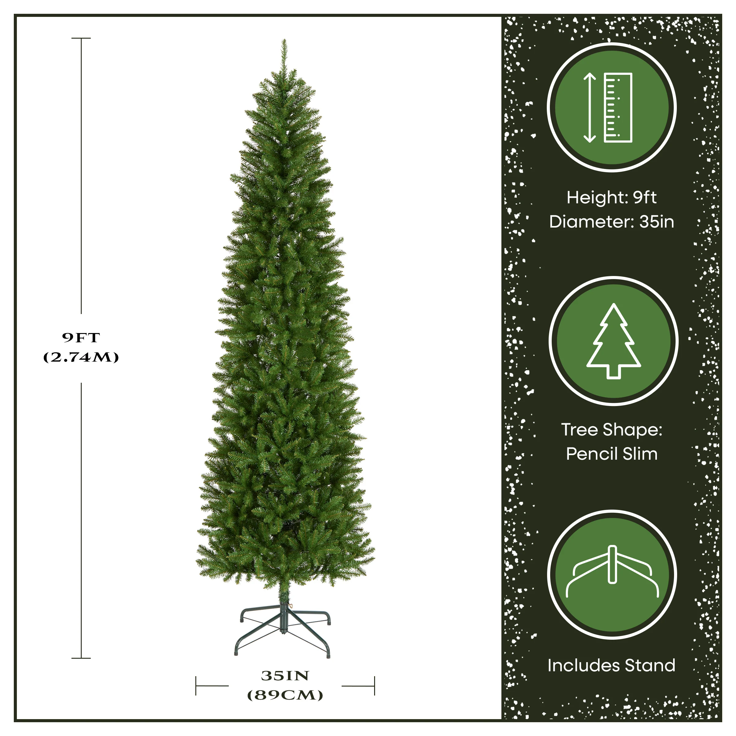 9 ft. Kingswood Fir Pencil Slim Tree - Image 4
