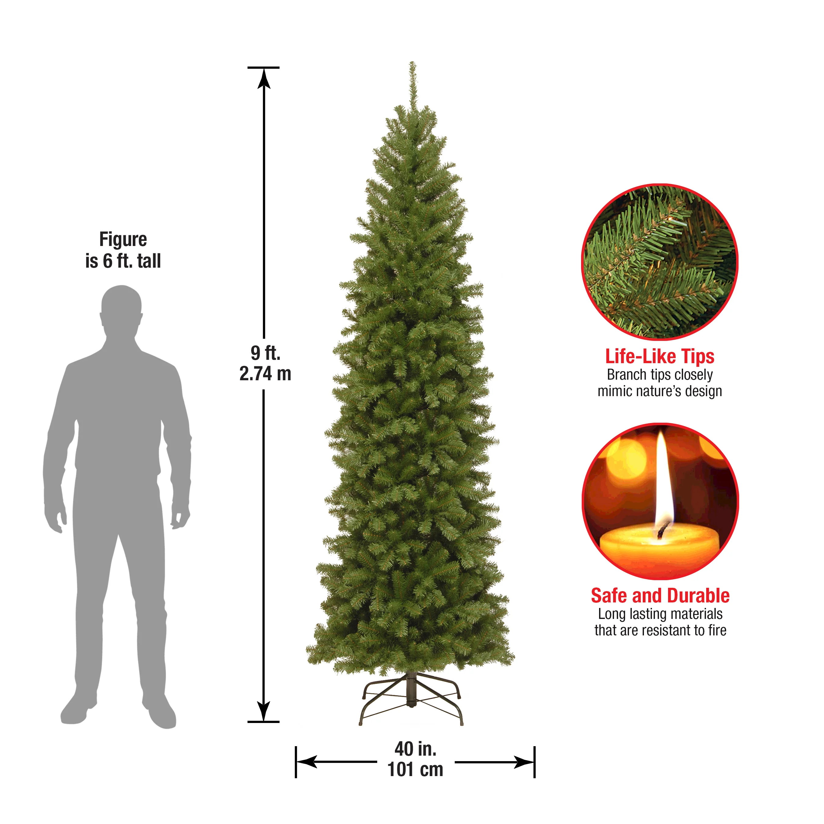 9 ft. North Valley Spruce Pencil Slim Tree - Image 5