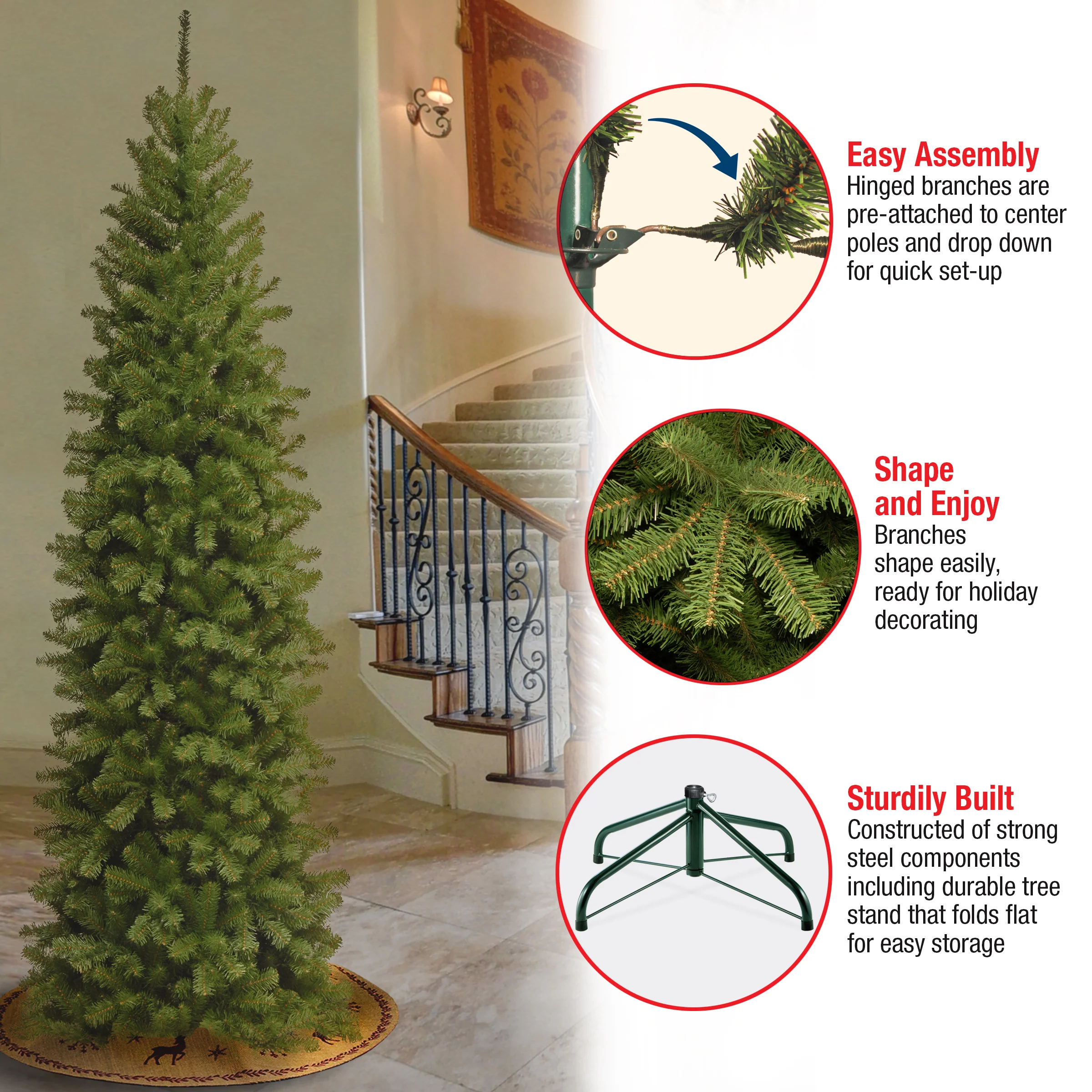 9 ft. North Valley Spruce Pencil Slim Tree - Image 6