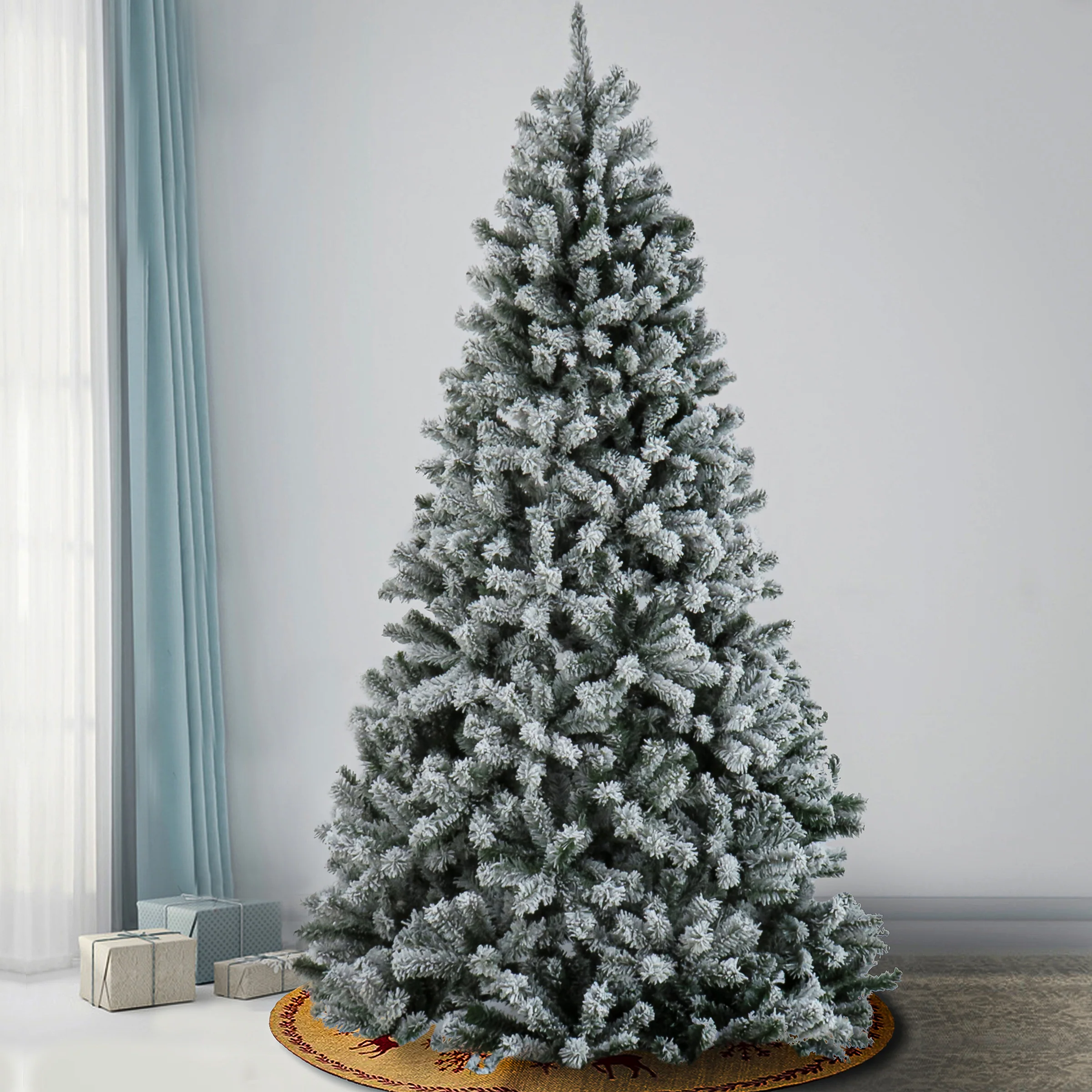 9 ft. North Valley Spruce Tree with Snow Dusted Branches - Image 2