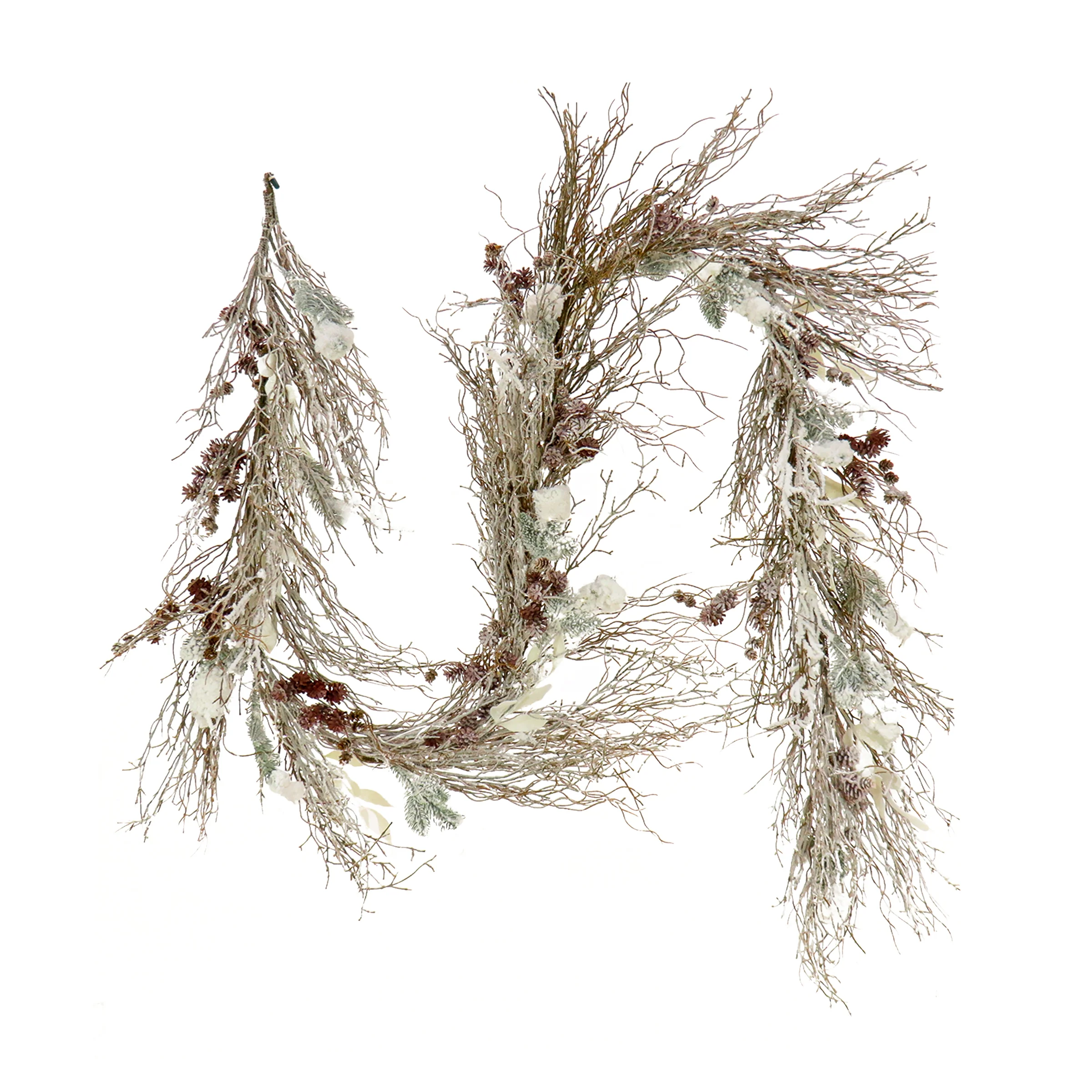 9 ft. Pre-Lit Alpine Snowy Garland with LED Lights, Plug-In