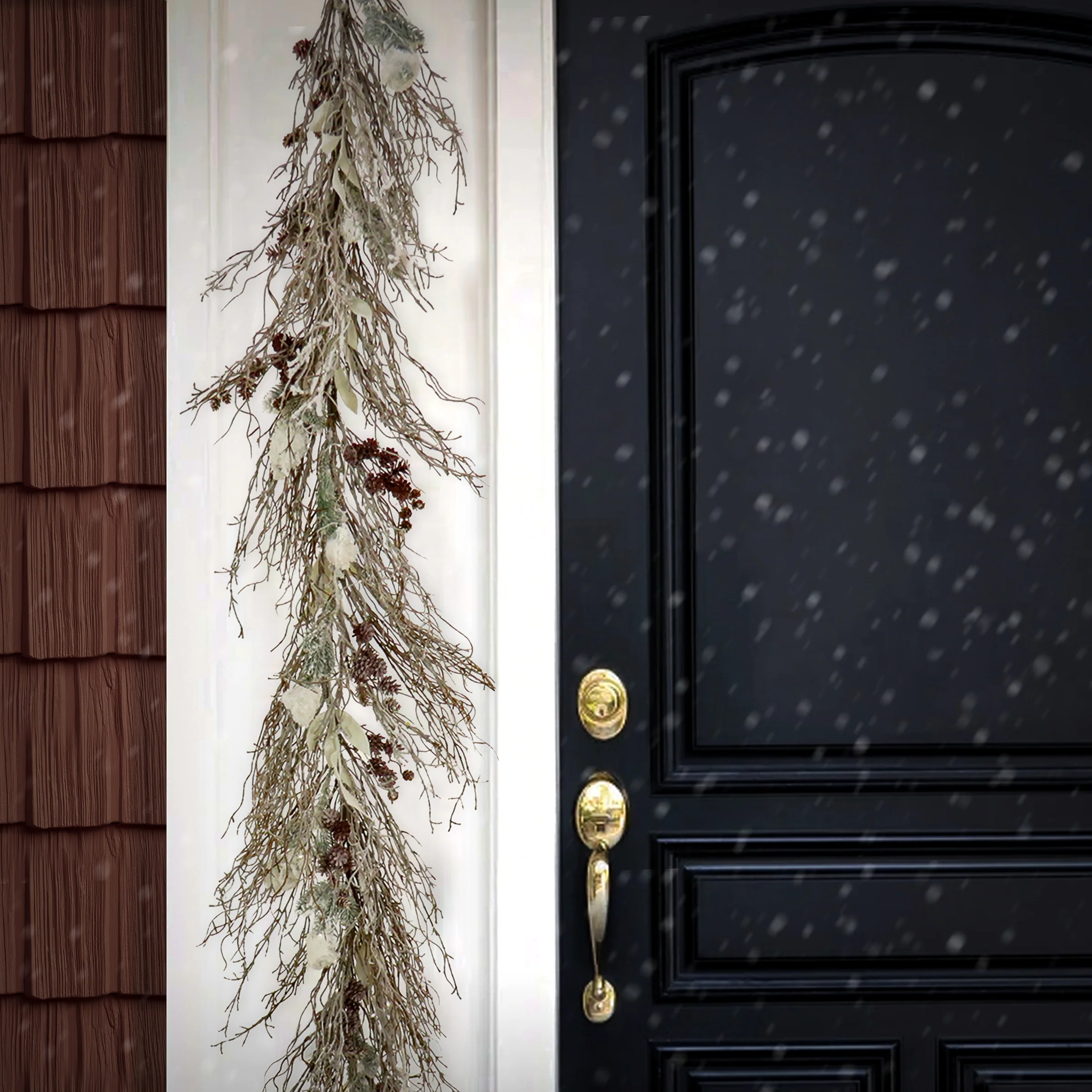 9 ft. Pre-Lit Alpine Snowy Garland with LED Lights, Plug-In - Image 2