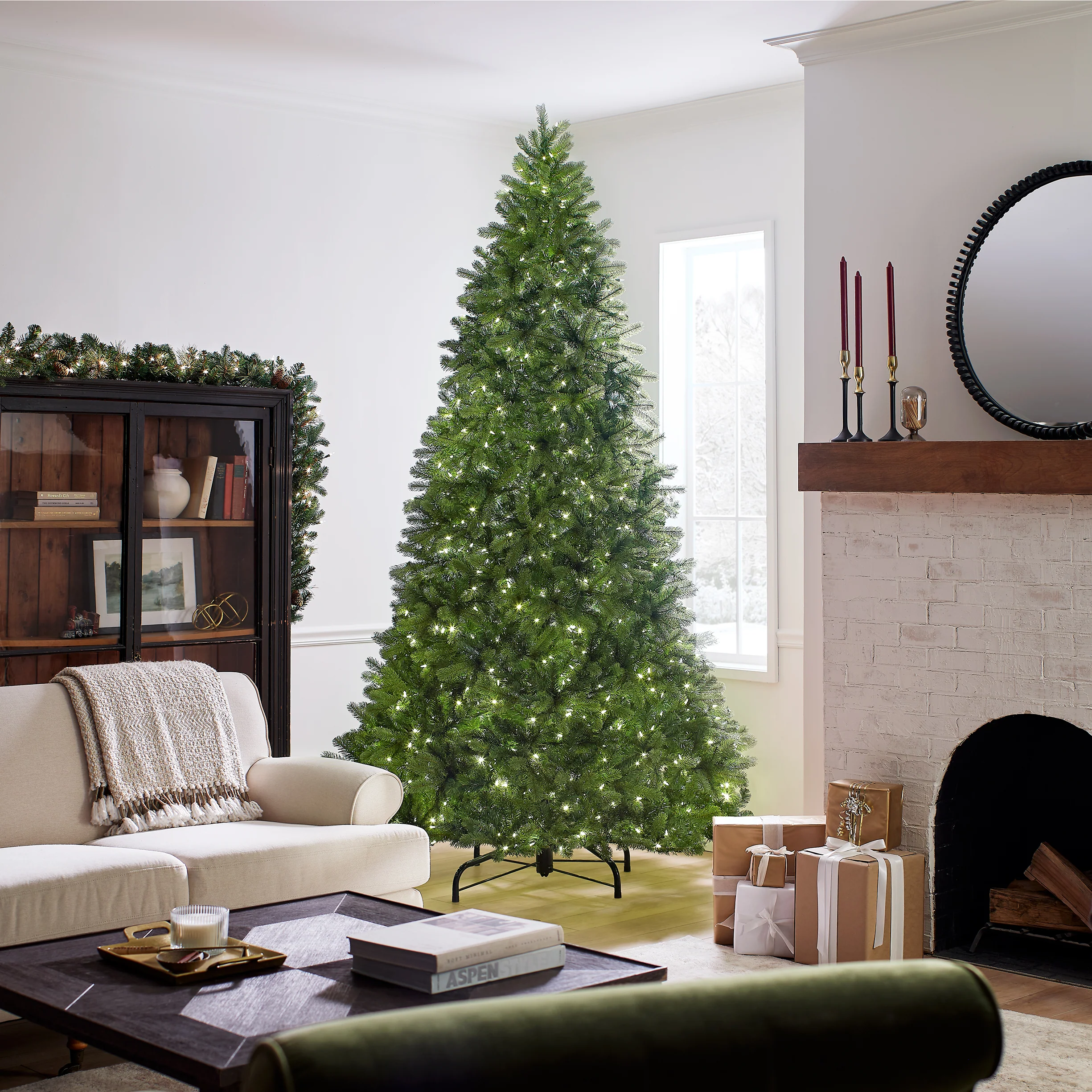 9 ft. Pre-Lit Bayberry Spruce Tree with PowerConnect Dual Color LED Lights - Image 2