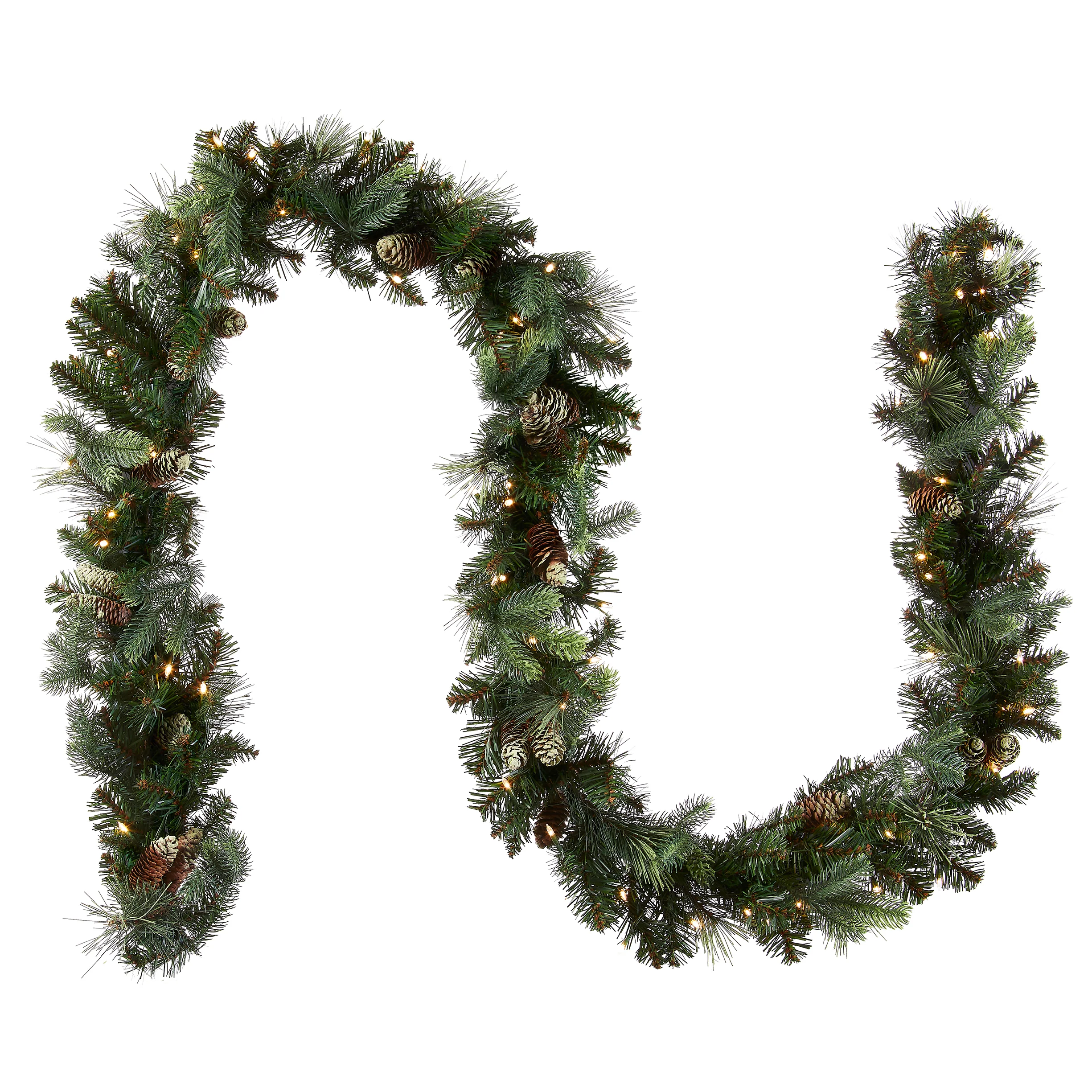 9 ft. Pre-Lit Carolina Pine Garland with Clear Lights, Plug-In - Image 5