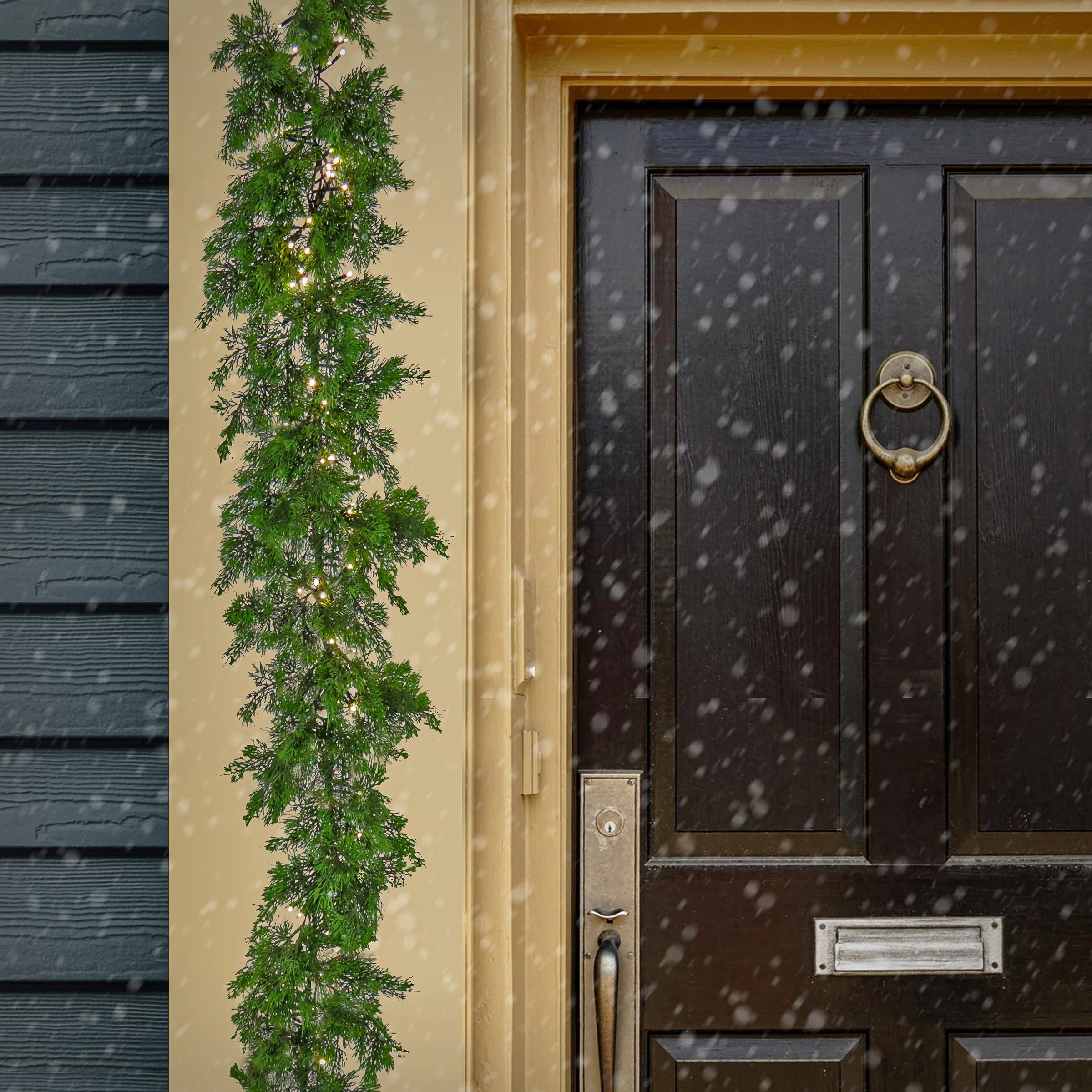 9 ft. Pre-Lit Cedar Garland with Warm White LED Lights, Plug-In - Image 2