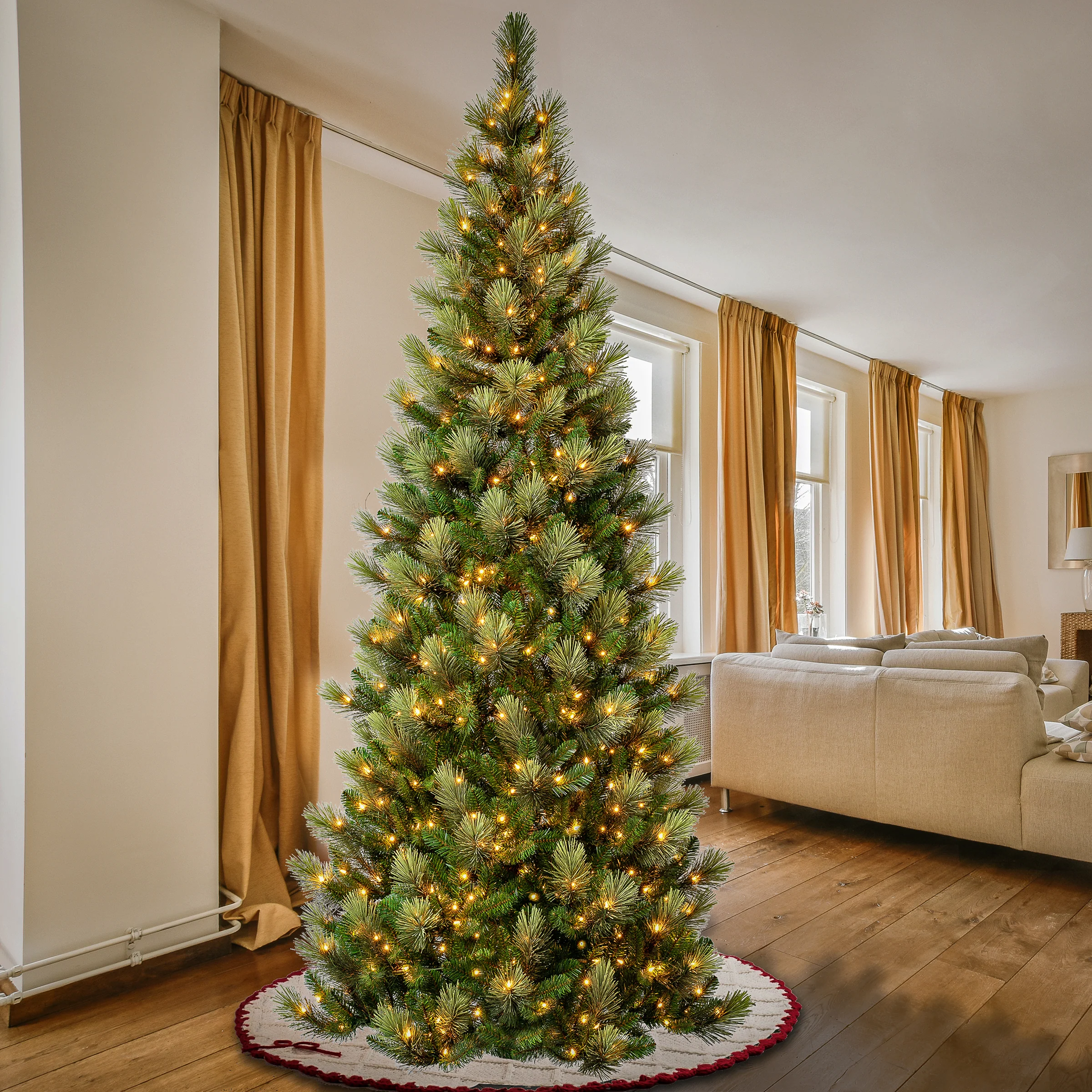 9 ft. Pre-Lit Charleston Pine Slim Tree with Clear Lights, Plug-In - Image 5